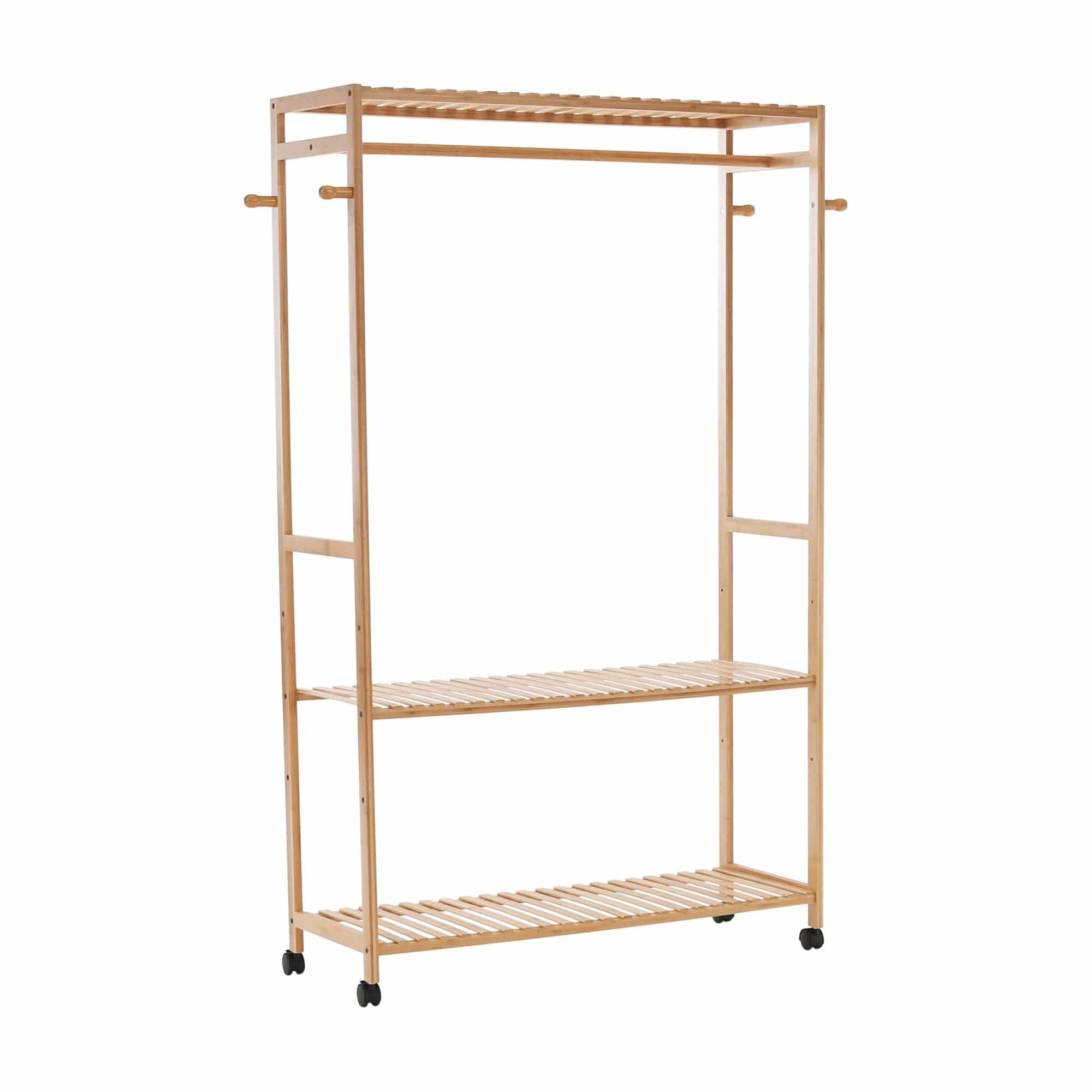 Suport umerase MELAR, stejar natural, bambus lacuit, 113x35x165 cm