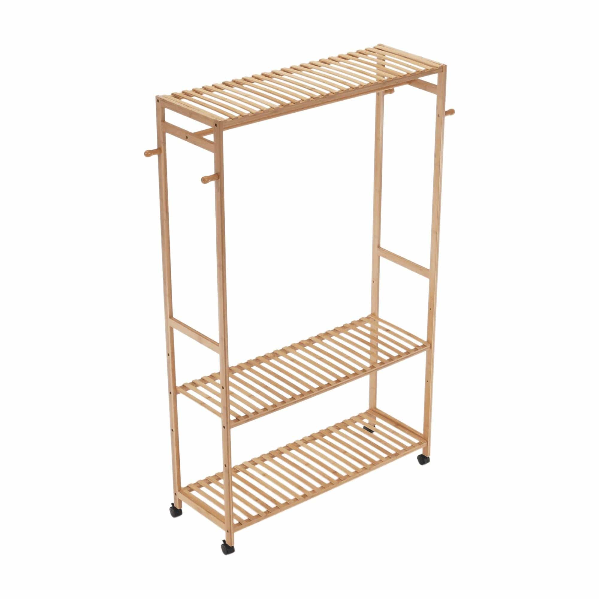 Suport umerase MELAR, stejar natural, bambus lacuit, 113x35x165 cm