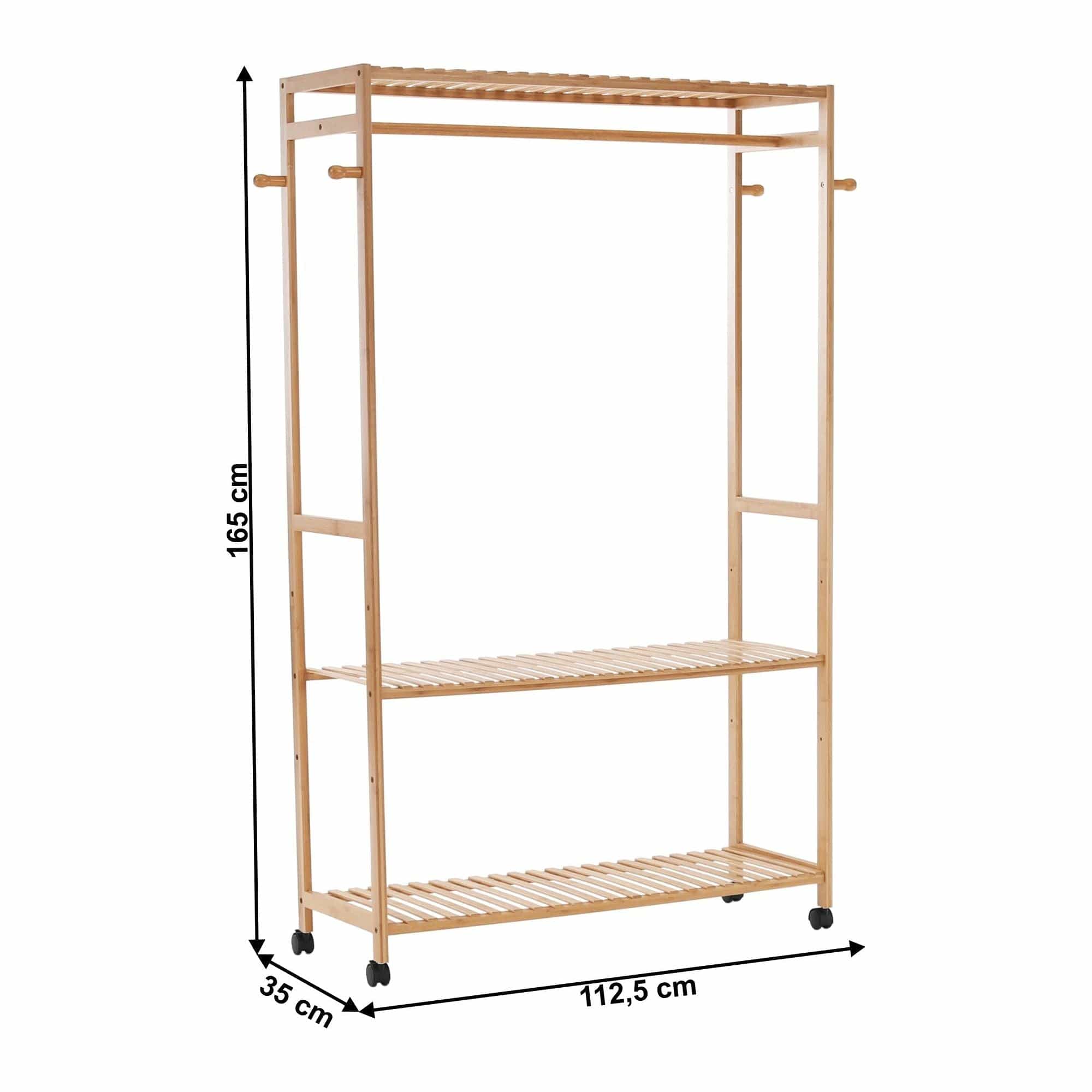 Suport umerase MELAR, stejar natural, bambus lacuit, 113x35x165 cm
