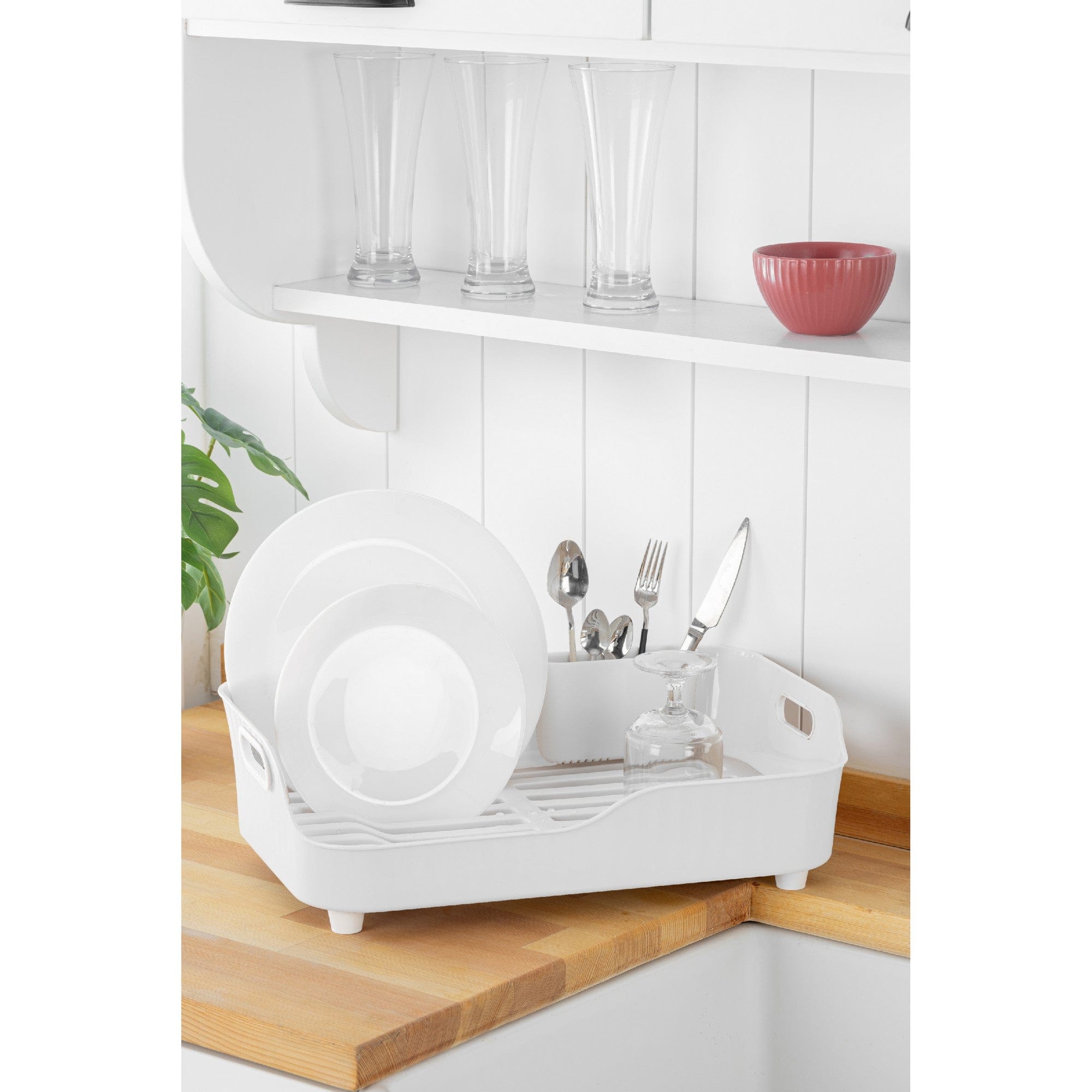 Suport vase AKL-060B, alb, plastic, 27x43x12 cm