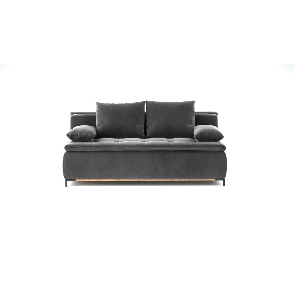 Canapea extensibila SWEET, stofa catifelata galben - Riviera 41, Gama Premium, cu lada depozitare, 204x106x91 cm
