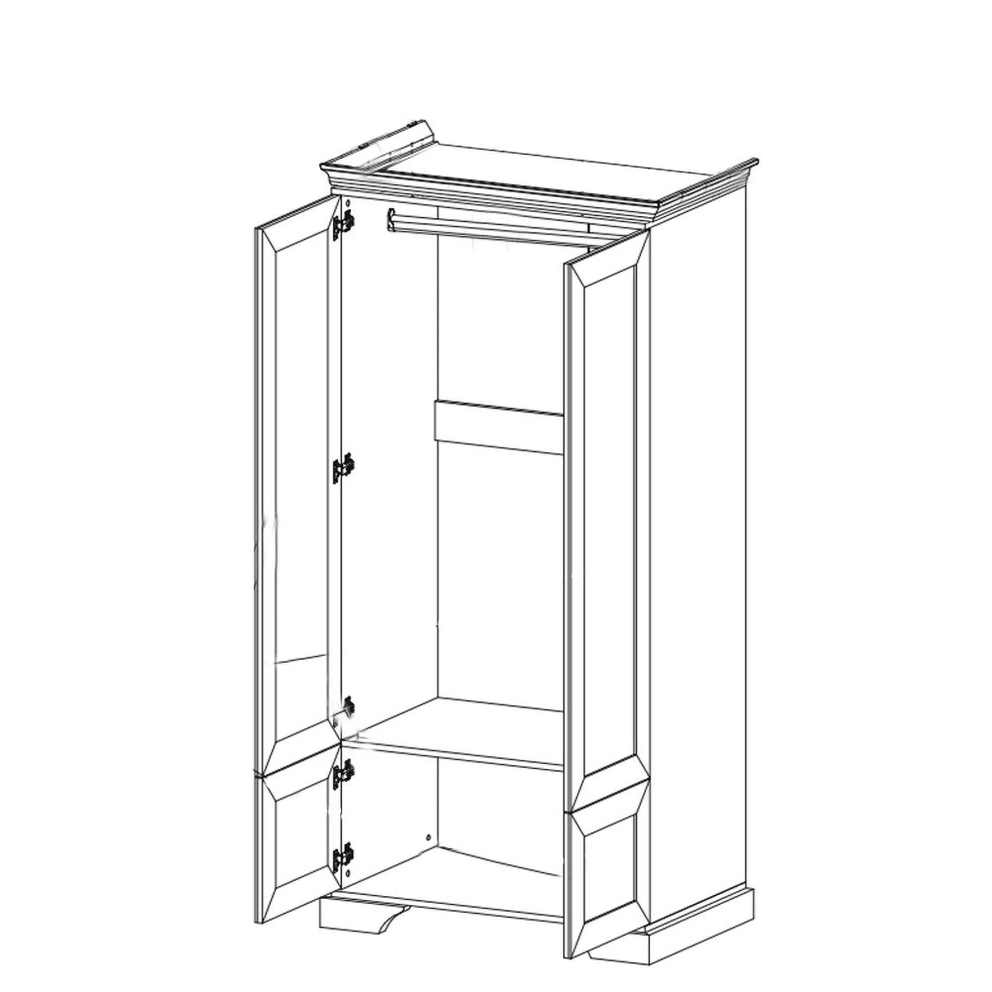Dulap pin alb anderson IRYS, PAL laminat, cu 4 usi, 101x62x198 cm