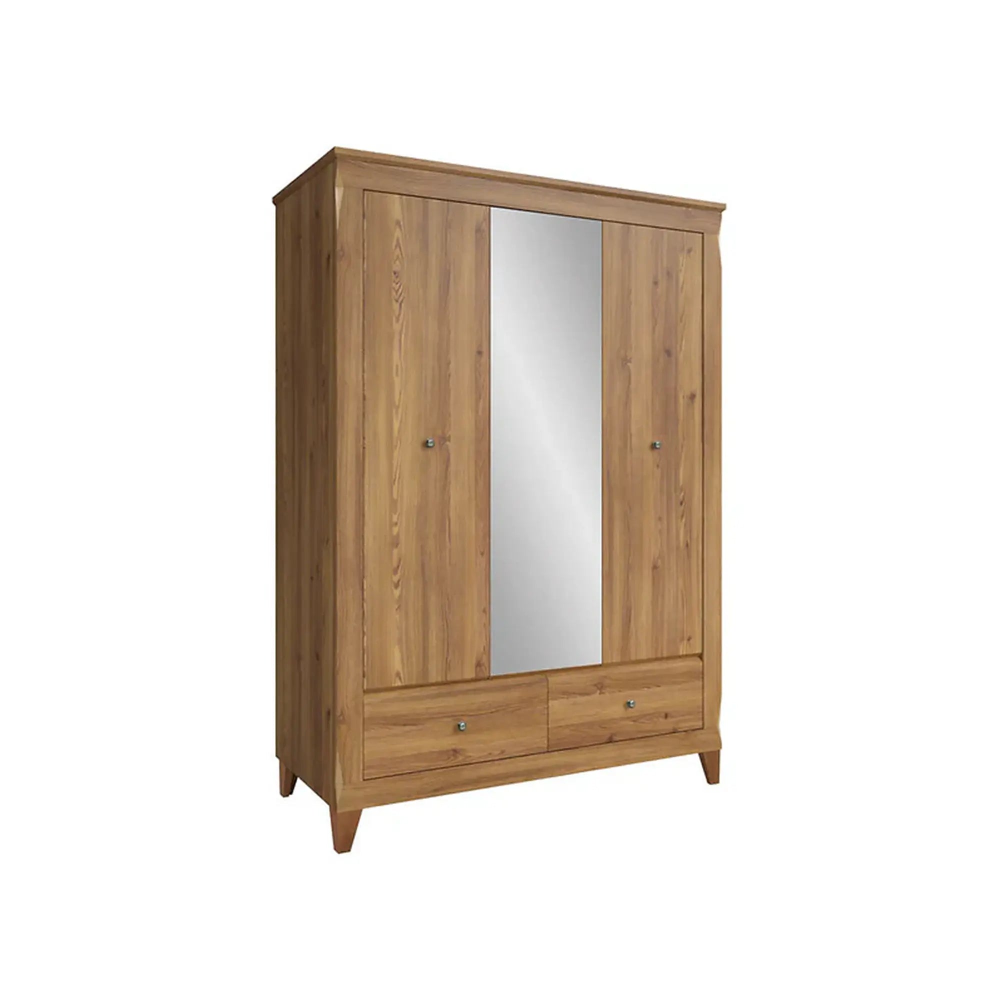 Dulap cu 3 usi si 2 sertare BERGEN, stejar zada Sibiu, PAL, 144x63x202 cm