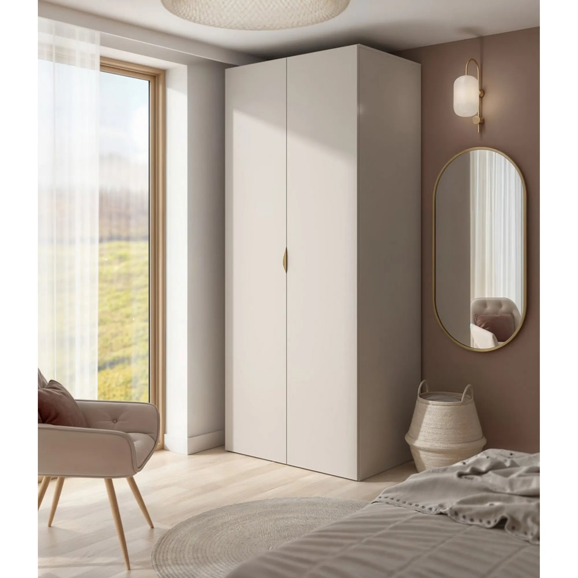 Dulap FLEX, casmir, PAL, cu 2 usi, 100x66x240 cm