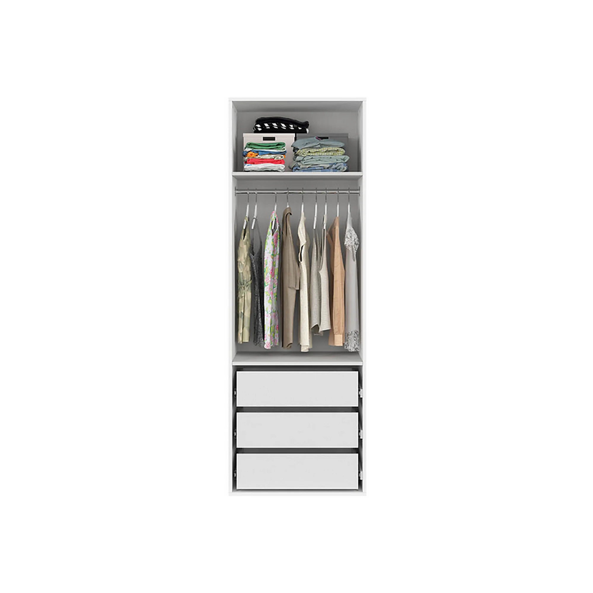 Dulap FLEX, alb lucios, PAL, cu 2 usi, 75x66x218 cm