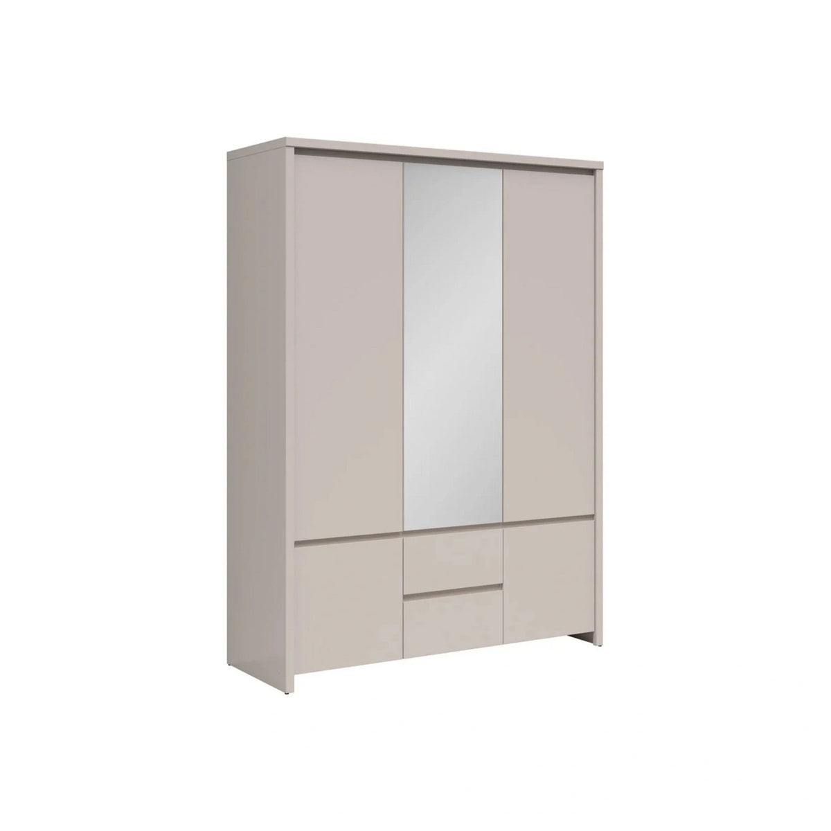 Set dormitor KASPIAN 1, casmir, pat 160x200, dulap cu 5 usi si 2 sertare, 2 noptiere si o comoda