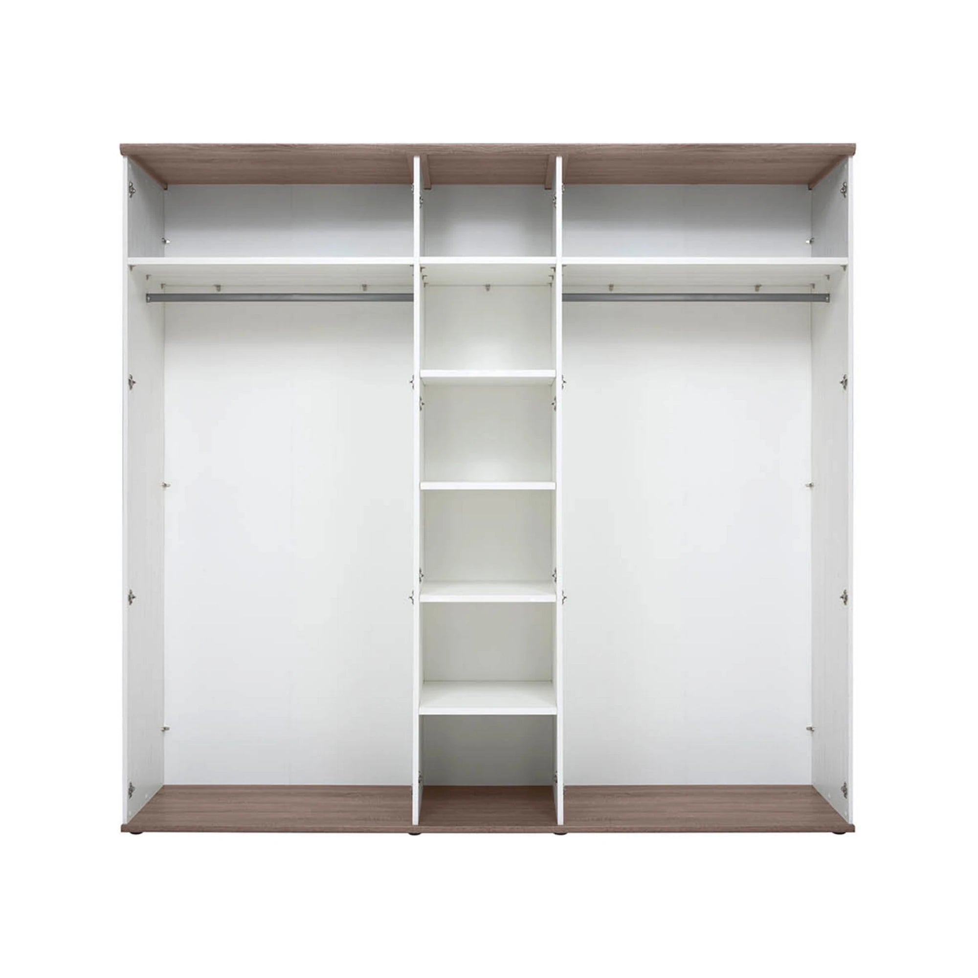 Set dormitor STOCKHOLM, pin alb andersen/stejar sonoma, pat 160x200, dulap cu 5 usi, 2 noptiere si comoda