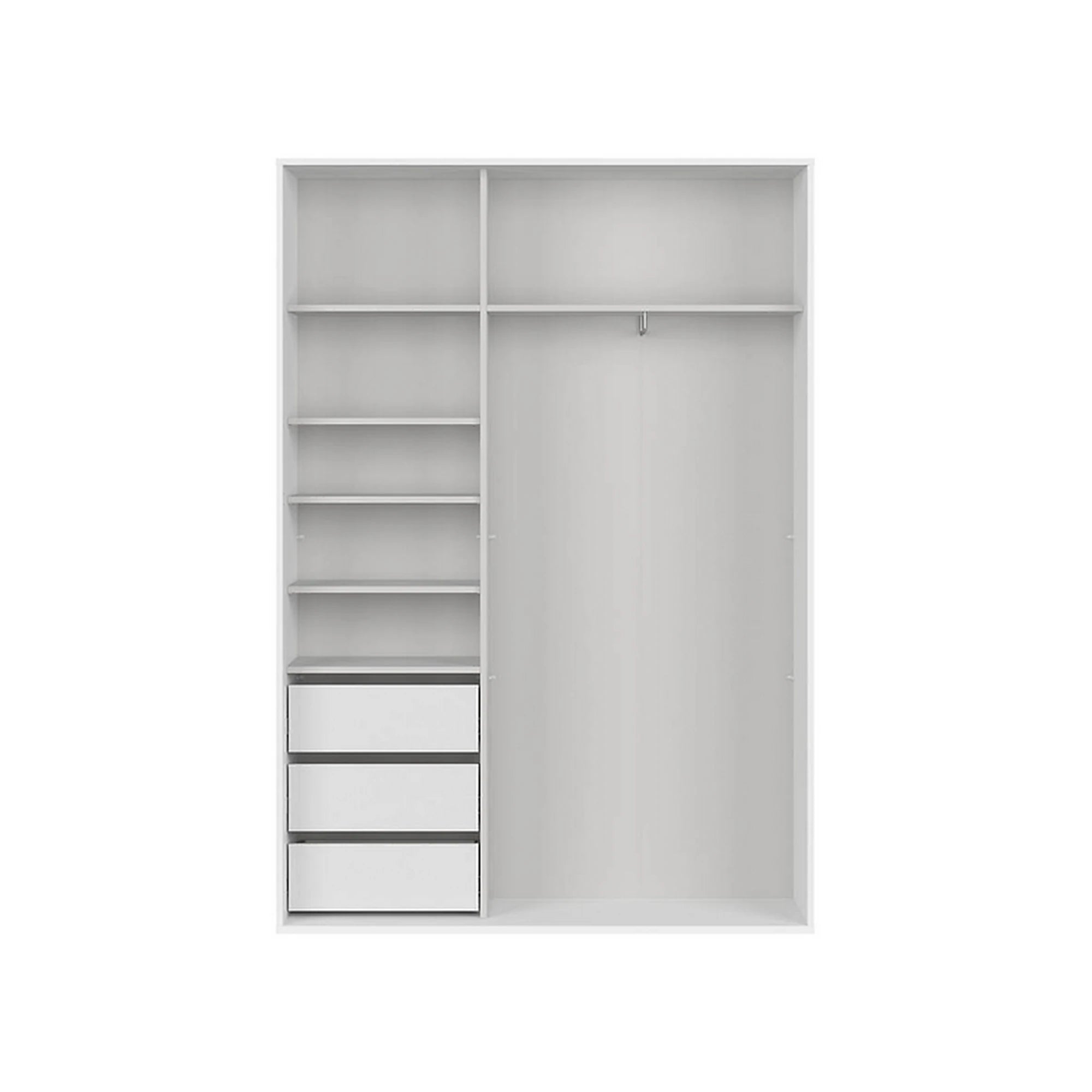 Dulap FLEX, alb/stejar wotan, PAL, cu 2 usi, 150x45x218 cm