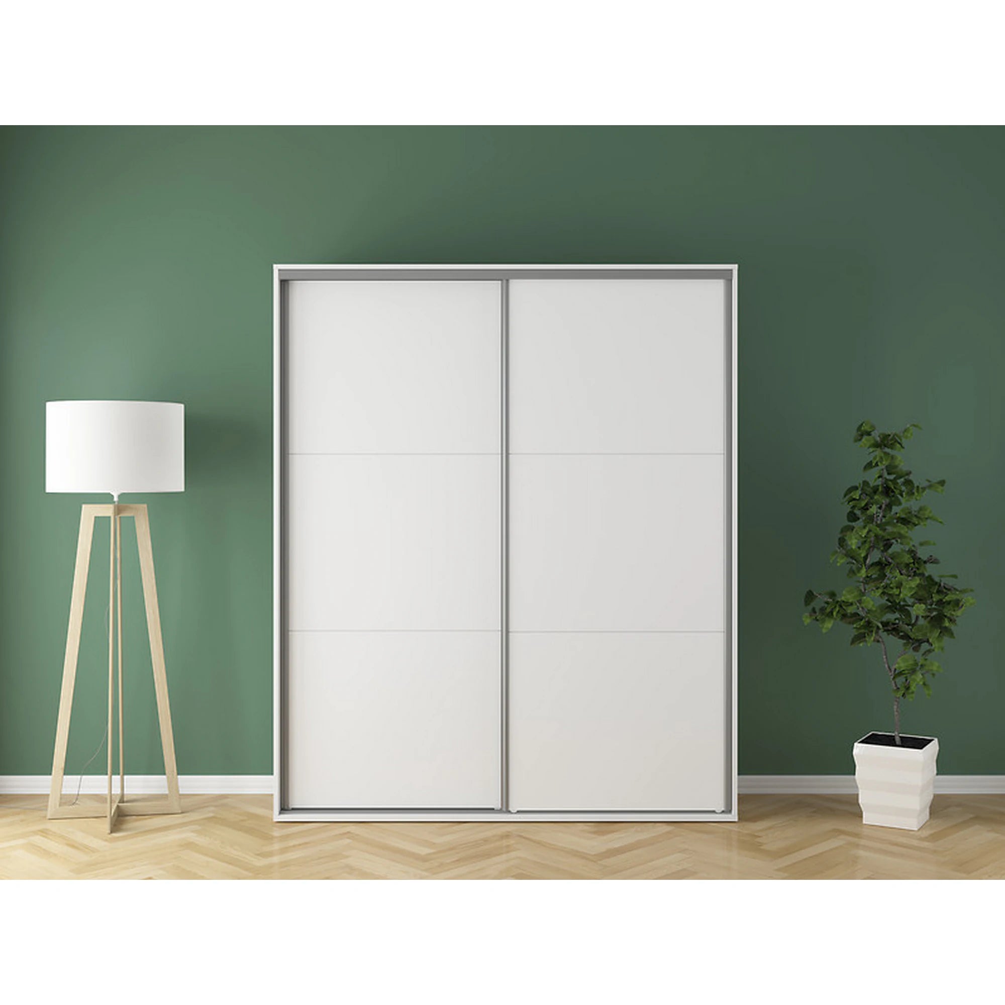 Dulap FLEX, alb, PAL, cu 2 usi, 180x45x218 cm