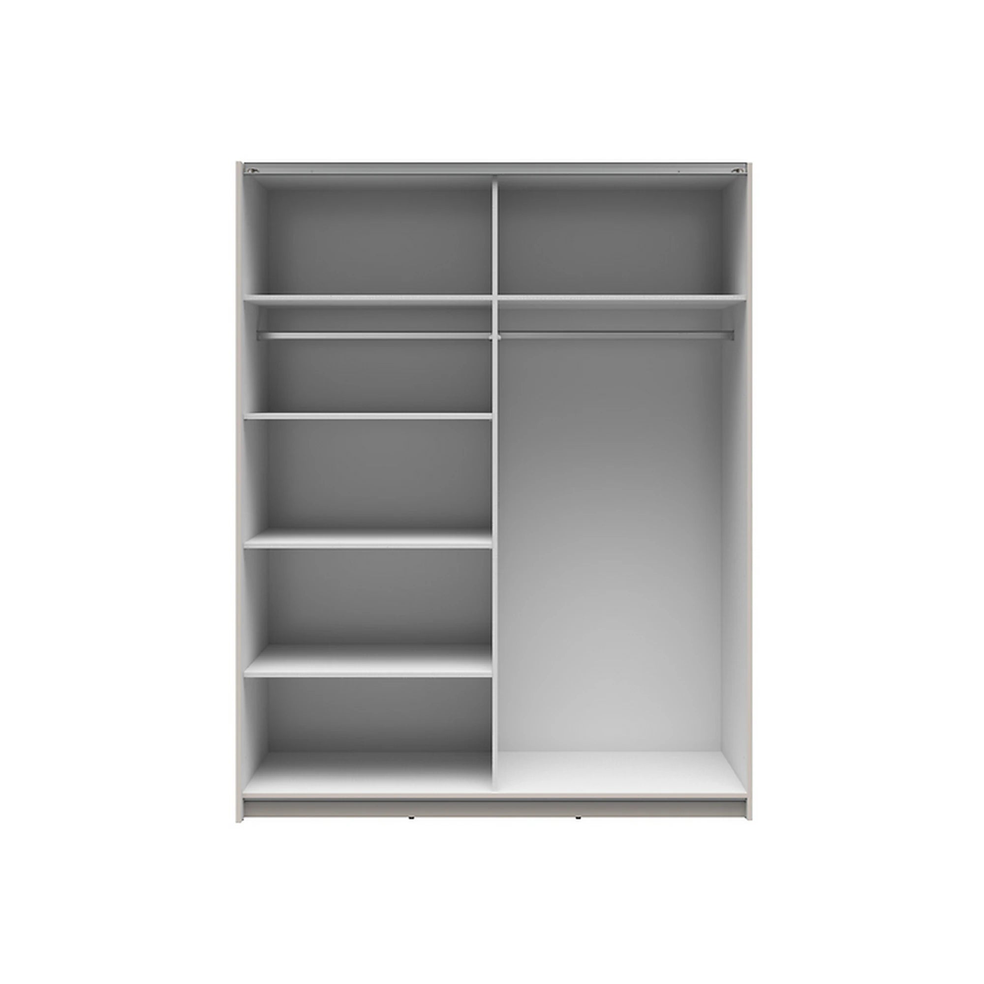 Dulap TETRIX, alb lucios/stejar sonoma, PAL, cu 2 usi, 154x60x196 cm