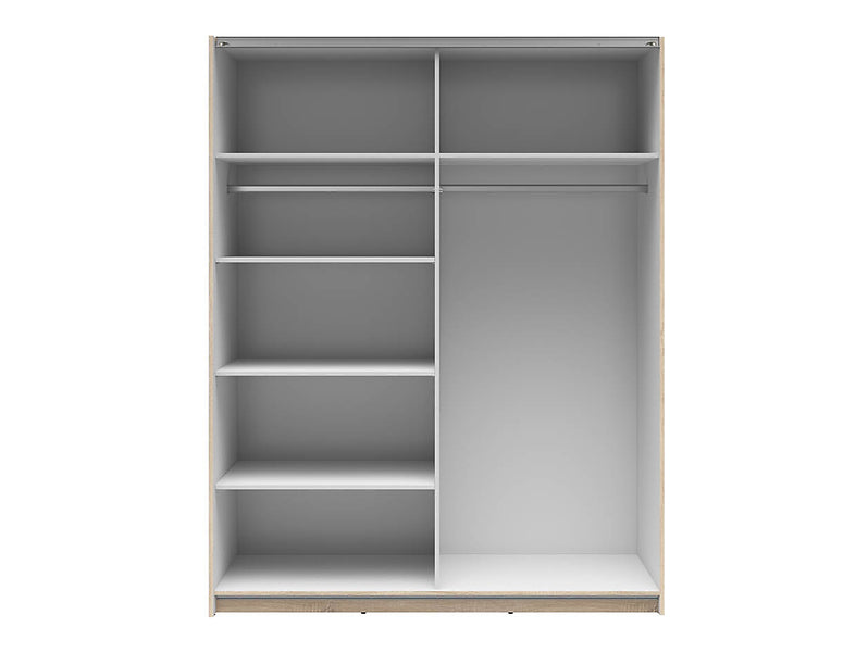 Dulap TETRIX, stejar sonoma, PAL, cu 2 usi si oglinzi, 154x60x196 cm