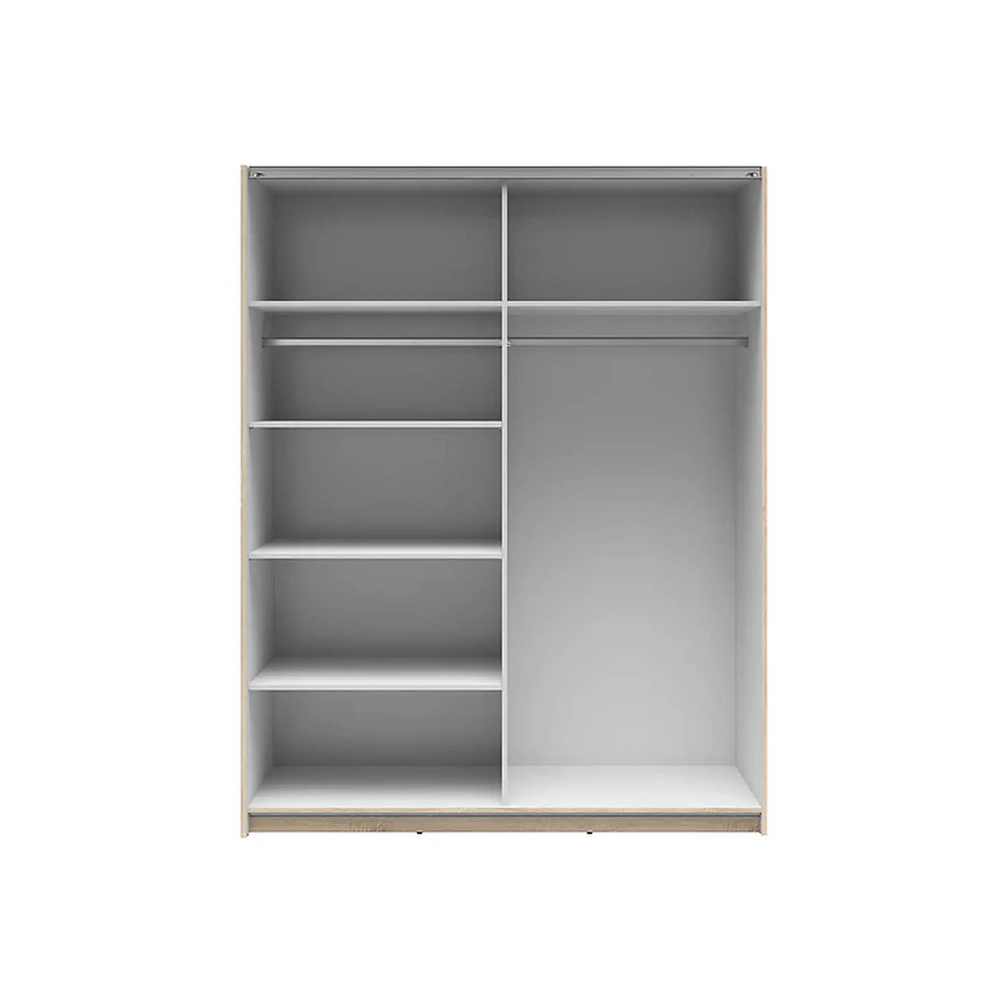 Dulap TETRIX, stejar sonoma, PAL, cu 2 usi si oglinzi, 154x60x196 cm