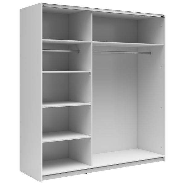 Dulap TETRIX, alb lucios/stejar wotan, PAL, cu 2 usi, 183x60x196 cm