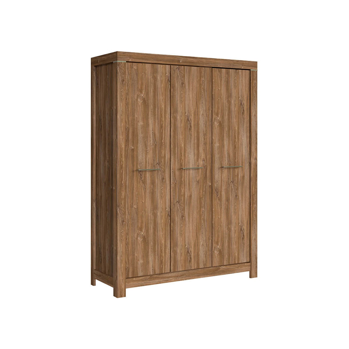 Set dormitor GENT si pat COSALA III 140x200, stejar/bej, dulap cu 3 usi, 2 noptiere si o comoda