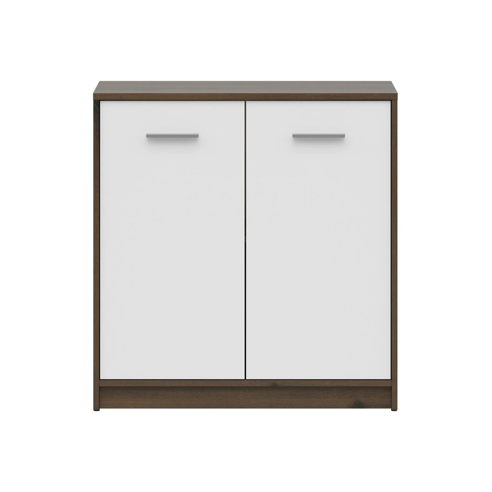 Comoda NEPO PLUS, stejar nobil/alb, PAL laminat, cu 2 usi, 80x34x84 cm