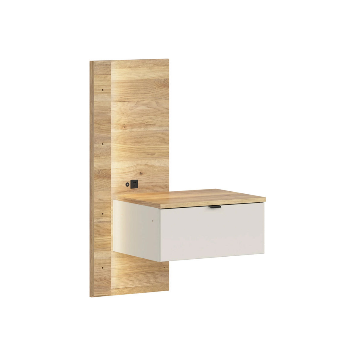 Set dormitor GLAMOUR, casmir/stejar, pat 160x200, dulap cu 3 usi, 2 noptiere si o comoda