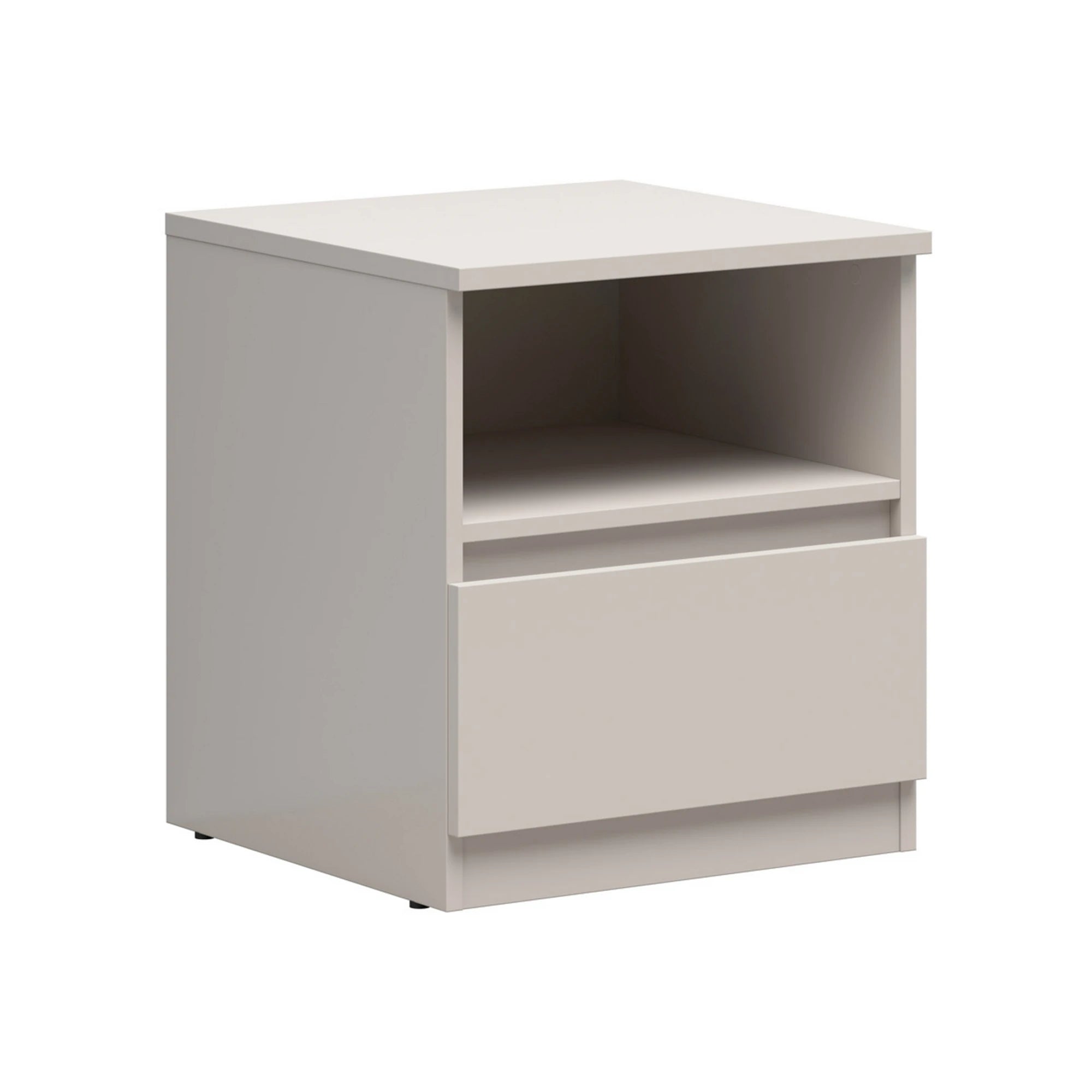 Set dormitor TETRIX 2, casmir/alb, pat 160x200, dulap cu 2 usi si 2 noptiere