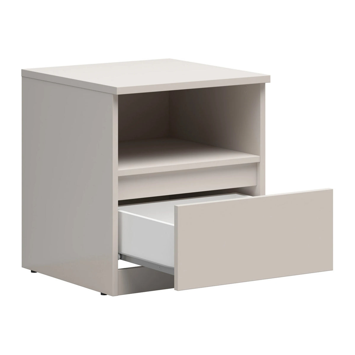 Set dormitor TETRIX 2, casmir/alb, pat 160x200, dulap cu 2 usi si 2 noptiere