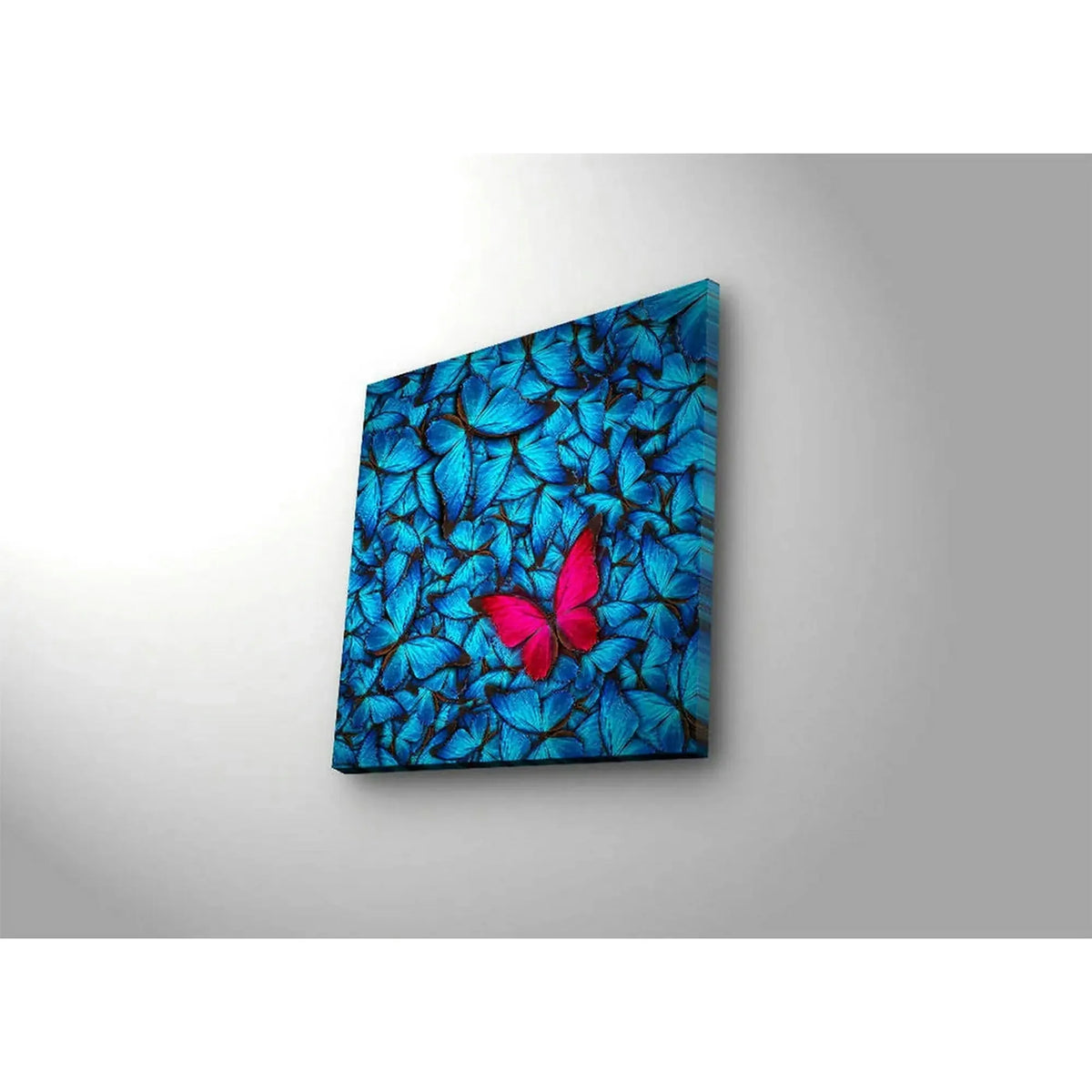 Tablou 4040DACT-10, albastru, panza, cu iluminare LED, 40x40 cm