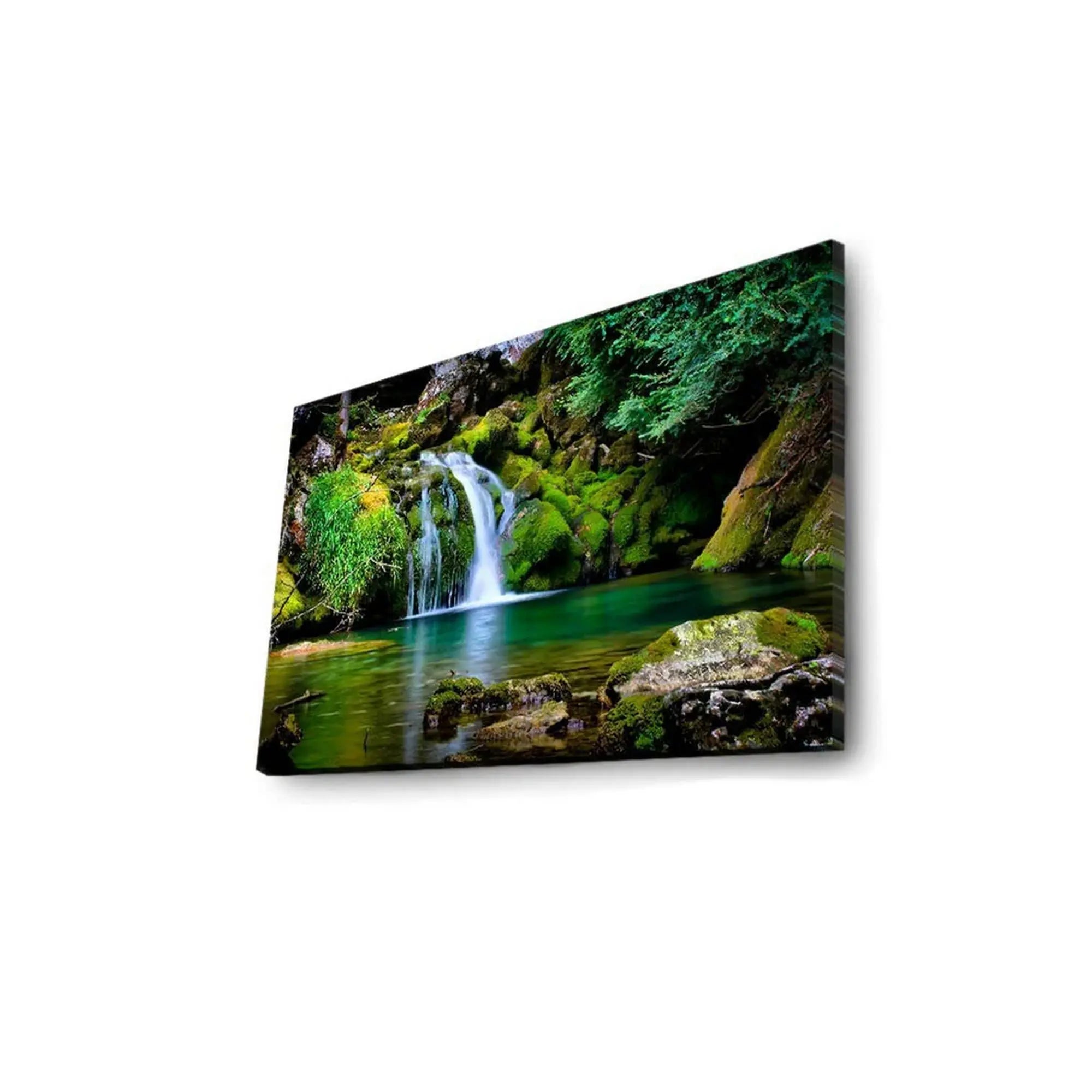 Tablou 4570DACT-34, multicolor, panza/lemn, cu iluminare LED, 70x45 cm