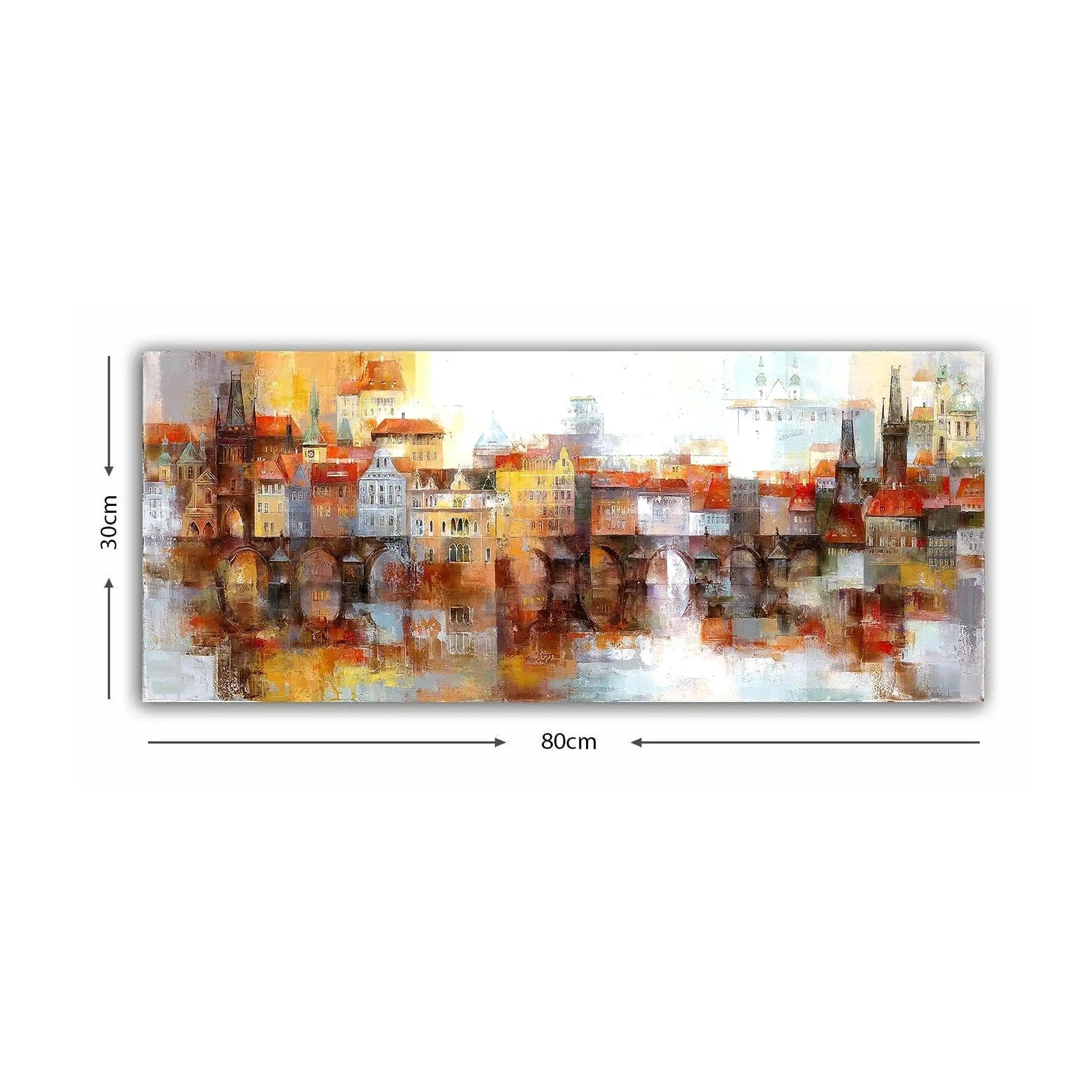 Tablou 483TNS1744, multicolor, panza/lemn, 80x30 cm