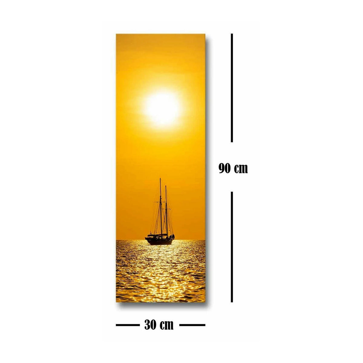 Tablou 887GLR1171, galben, panza, 30x90 cm