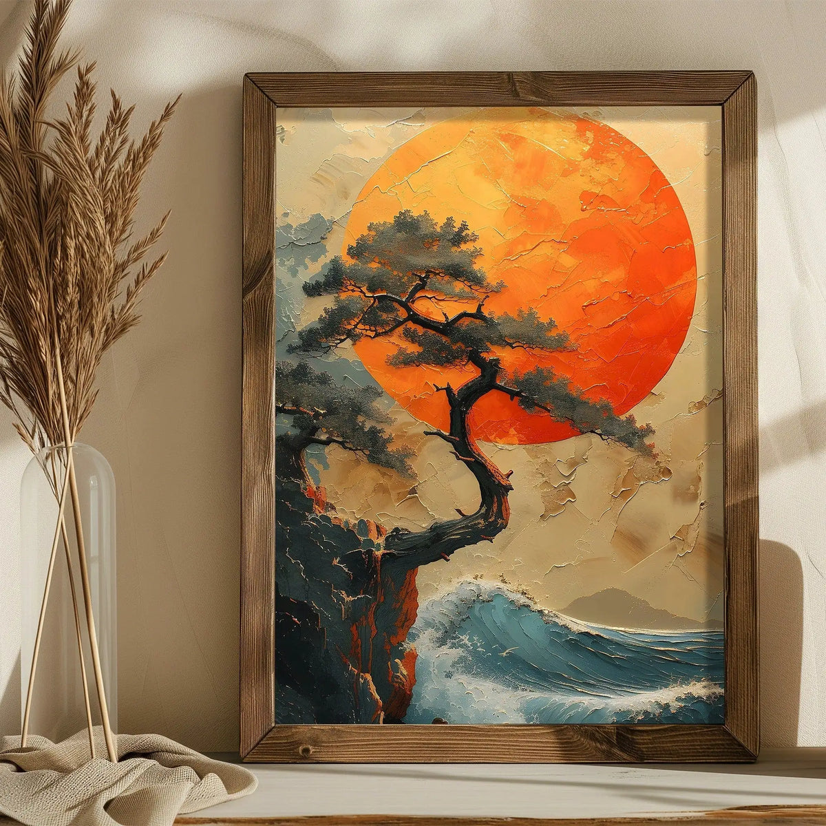 Tablou AI206, multicolor, lemn, 35x47 cm