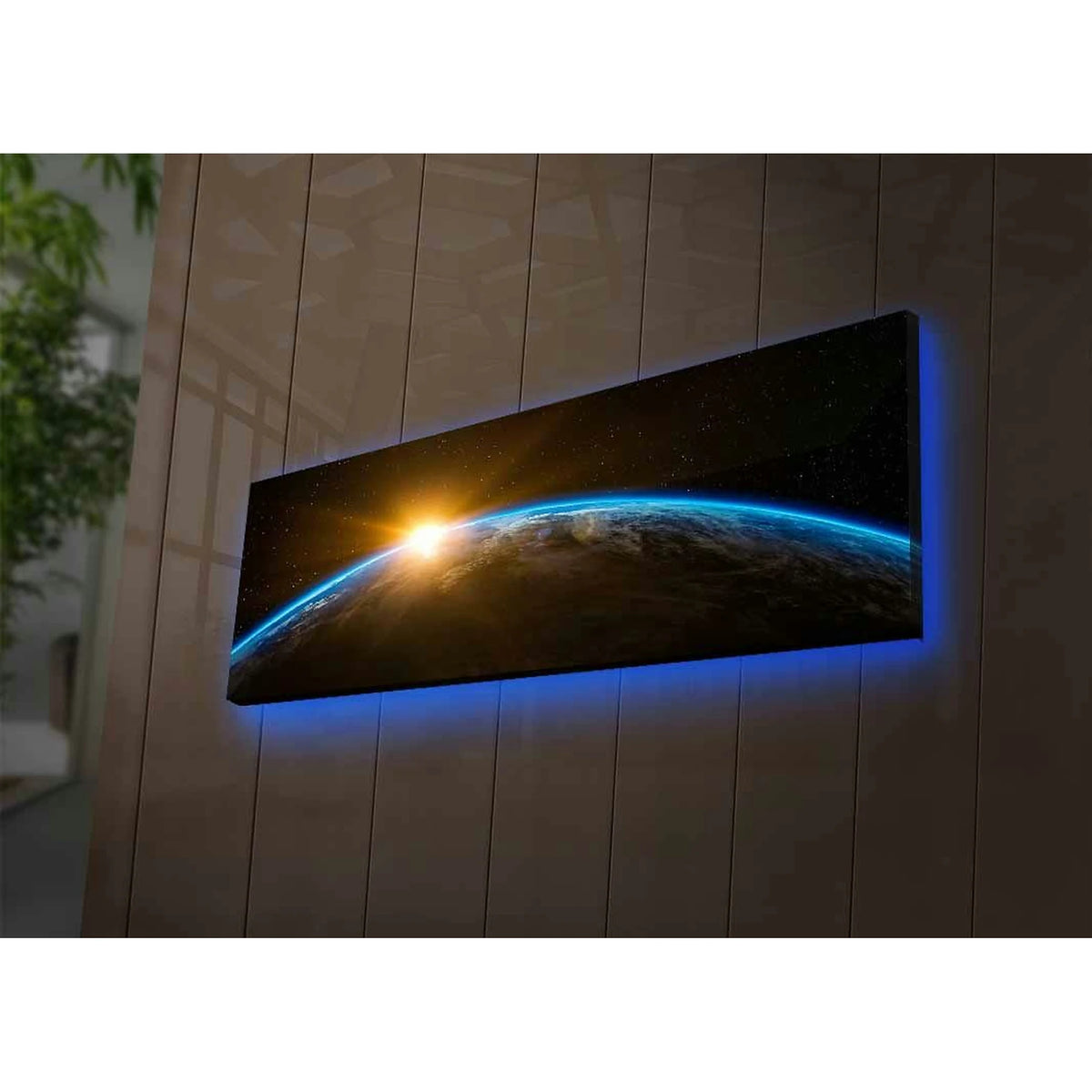 Tablou cu LED NASA-018, multicolor, pânză, 30x90 cm