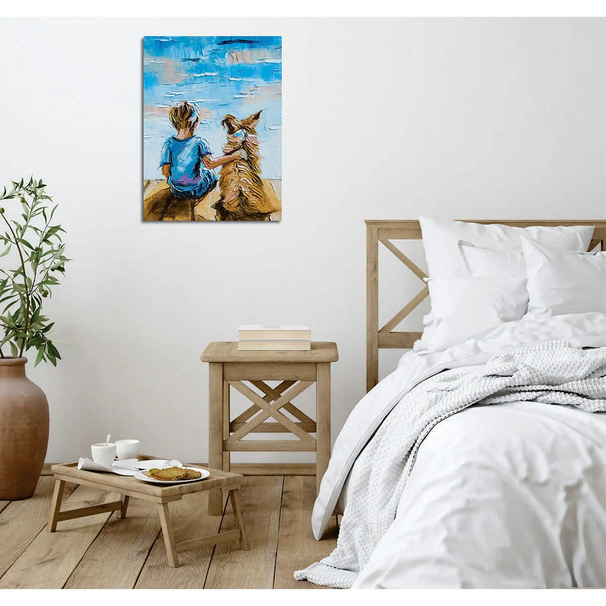 Tablou DC375, albastru, panza, 30x40 cm