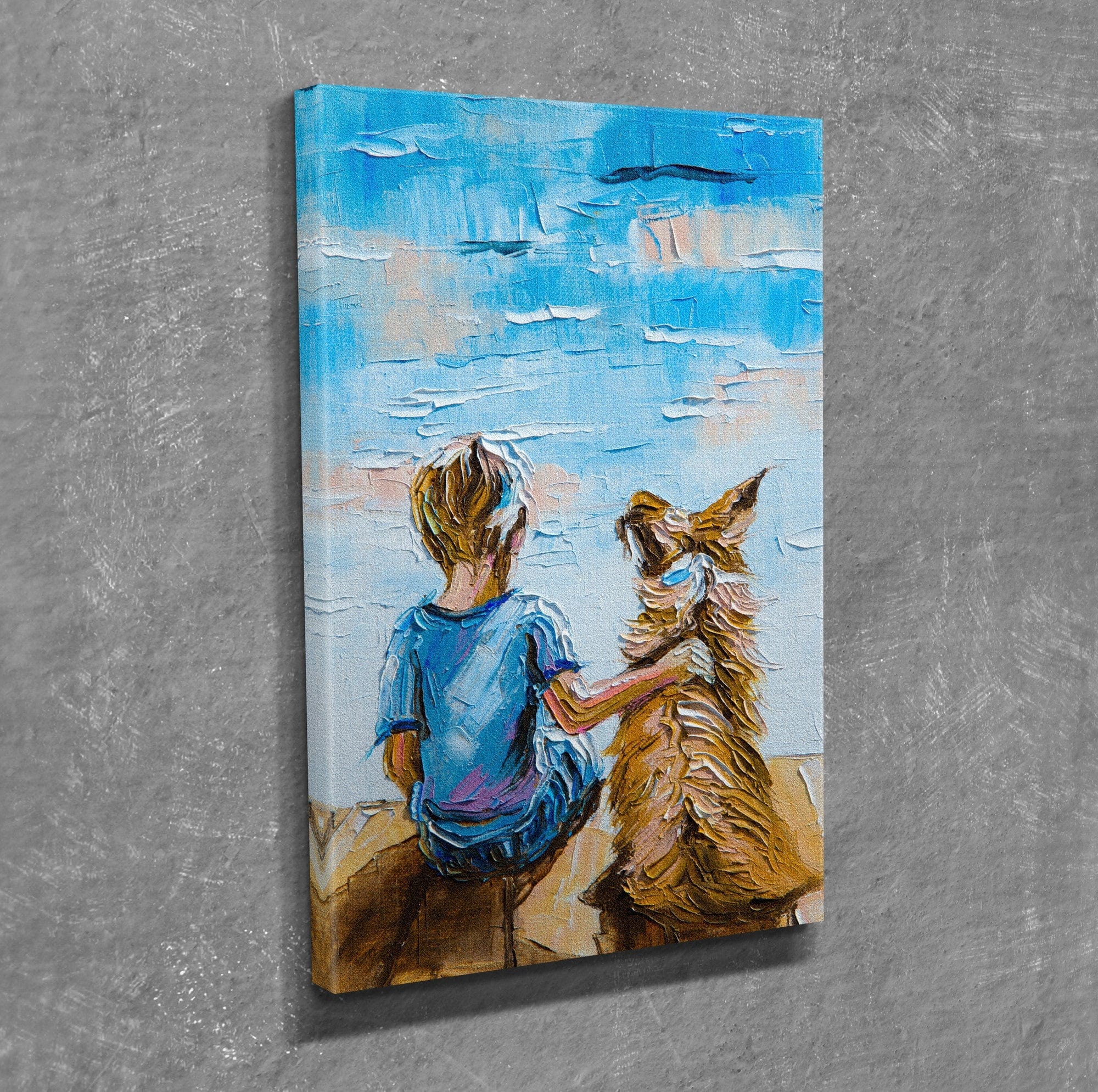 Tablou DC375, albastru, panza, 30x40 cm