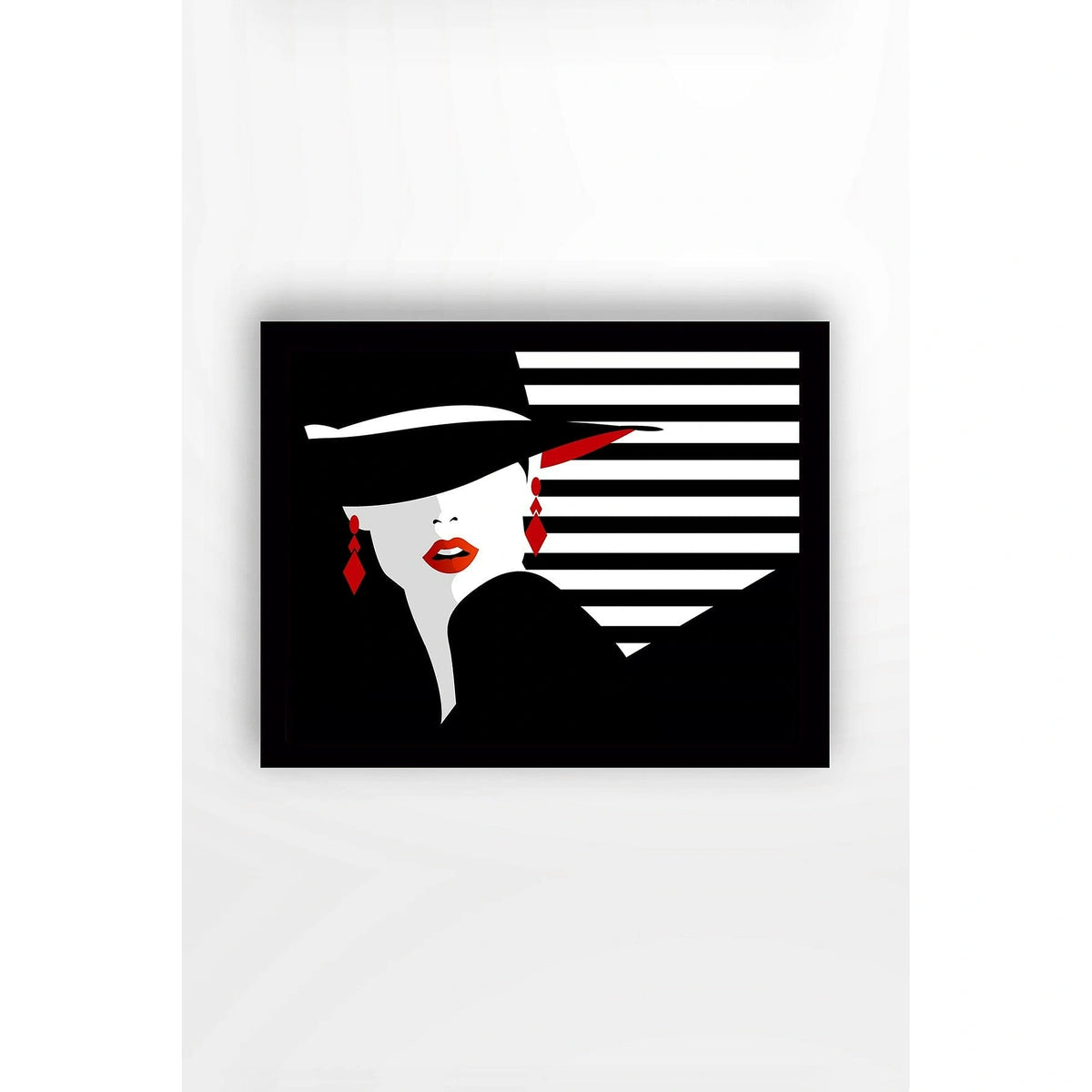 Tablou SC0378, negru/alb, lemn, 56x41 cm