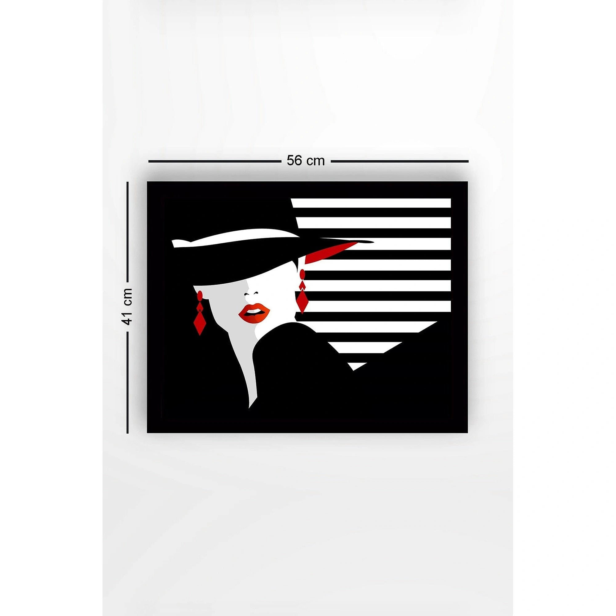 Tablou SC0378, negru/alb, lemn, 56x41 cm