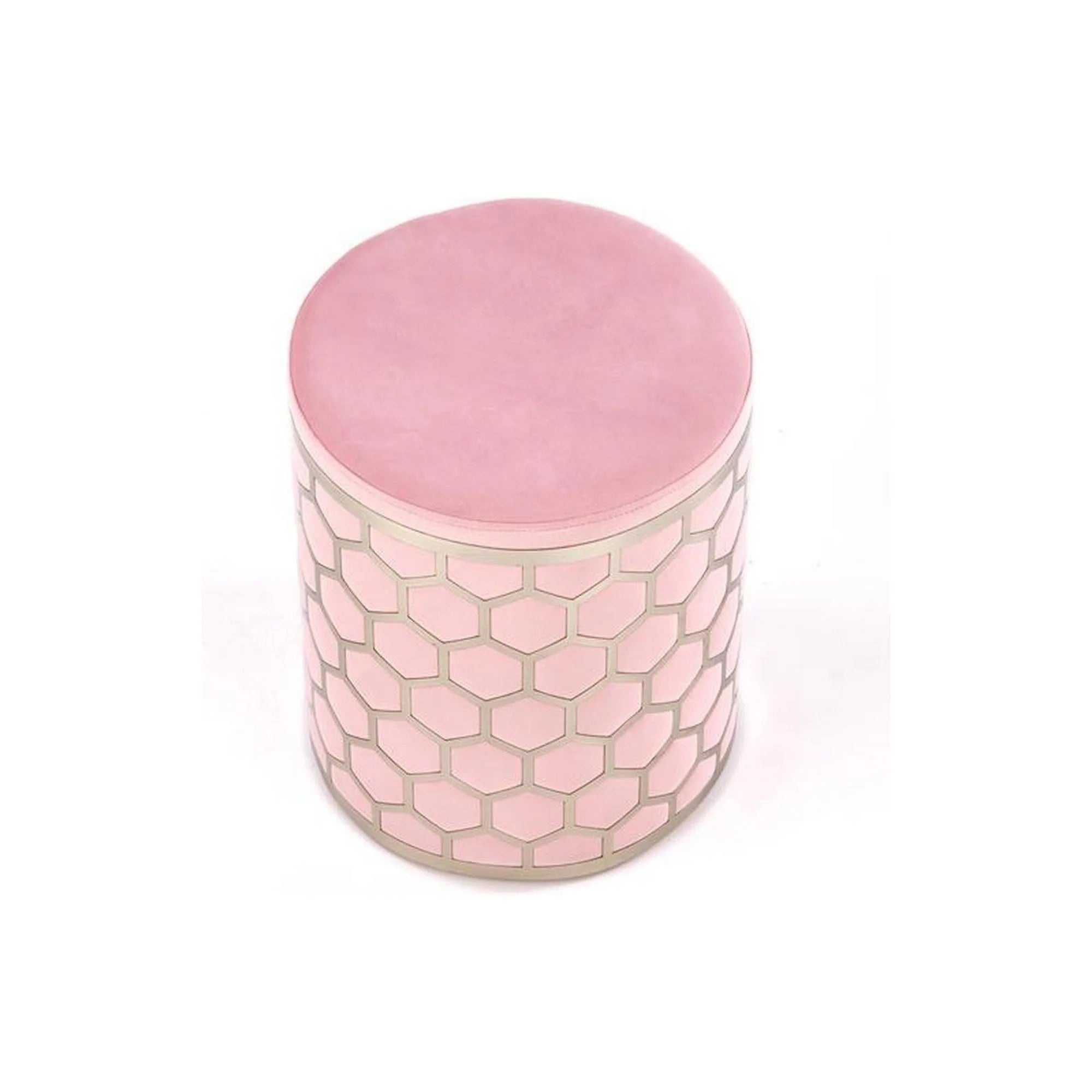 Taburet AQUA, stofa catifelata roz deschis, 36x44 cm