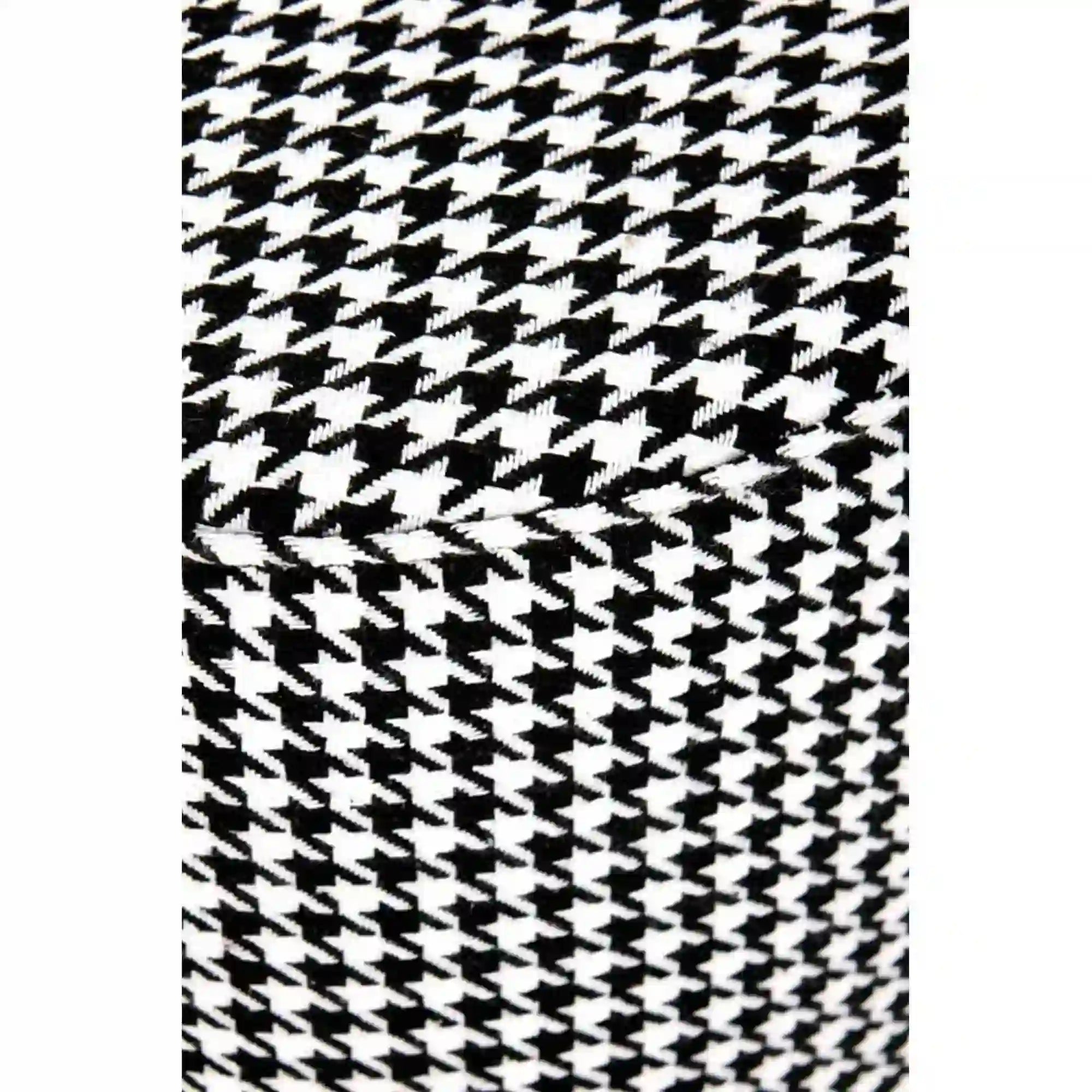 Taburet ARUNA, stofa clasica negru/alb, 36x44 cm