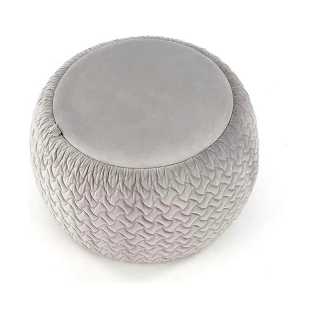Taburet BONO, stofa catifelata gri deschis, cu spatiu depozitare, 54x54x37 cm