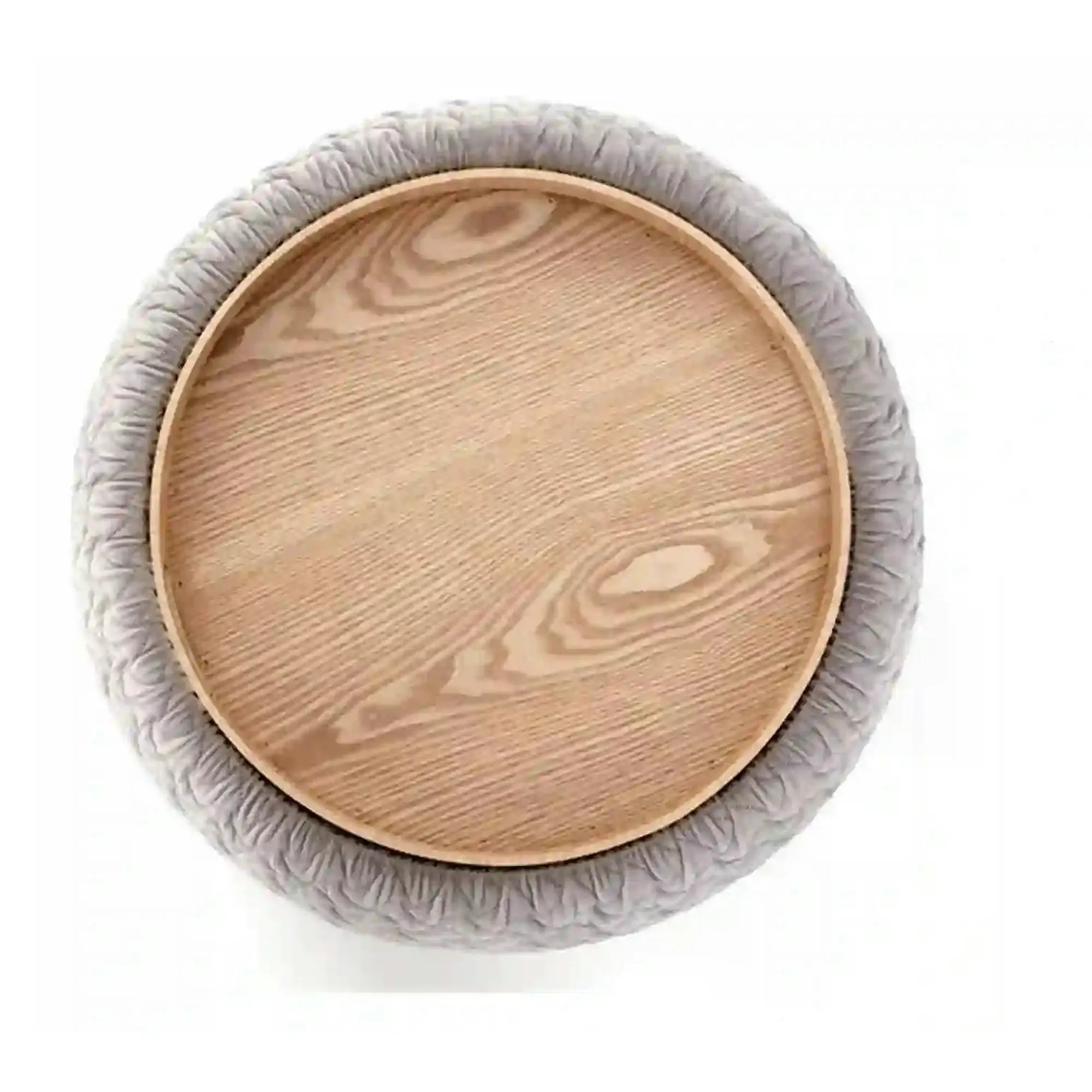 Taburet BONO, stofa catifelata gri deschis, cu spatiu depozitare, 54x54x37 cm