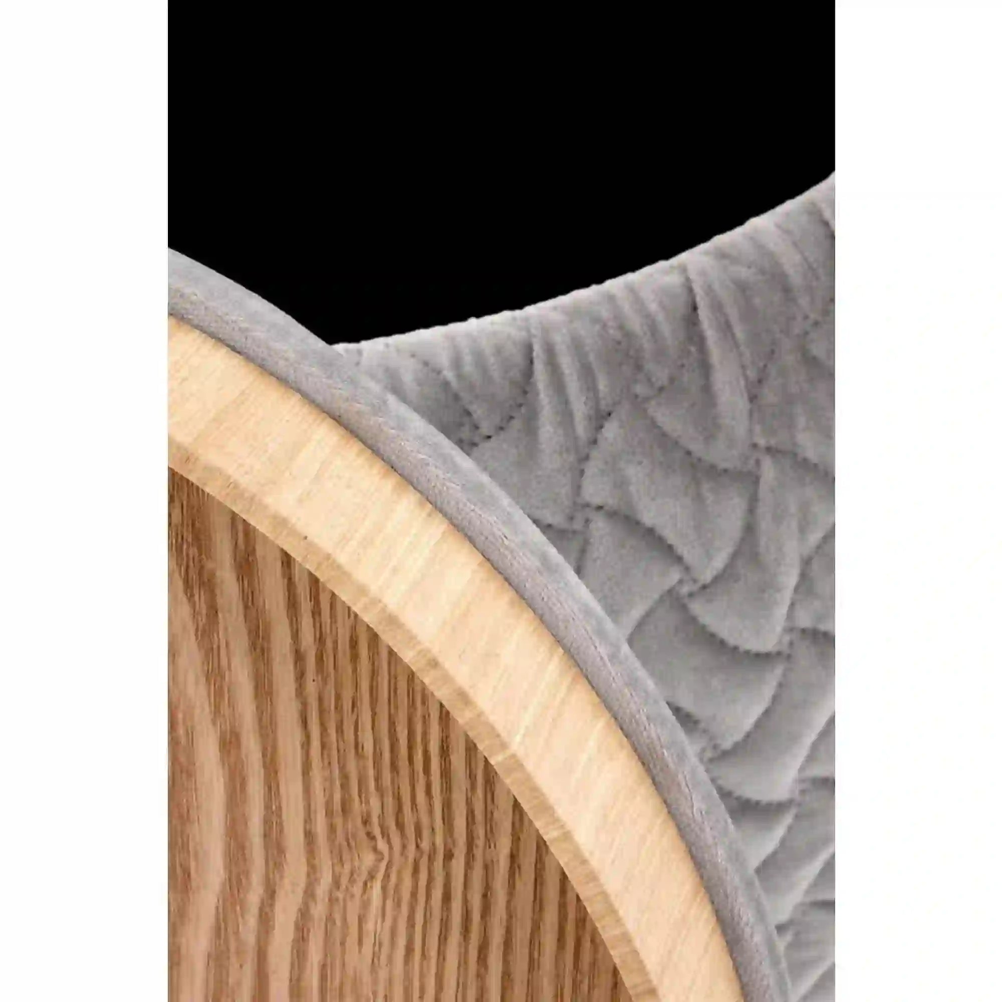 Taburet BONO, stofa catifelata gri deschis, cu spatiu depozitare, 54x54x37 cm