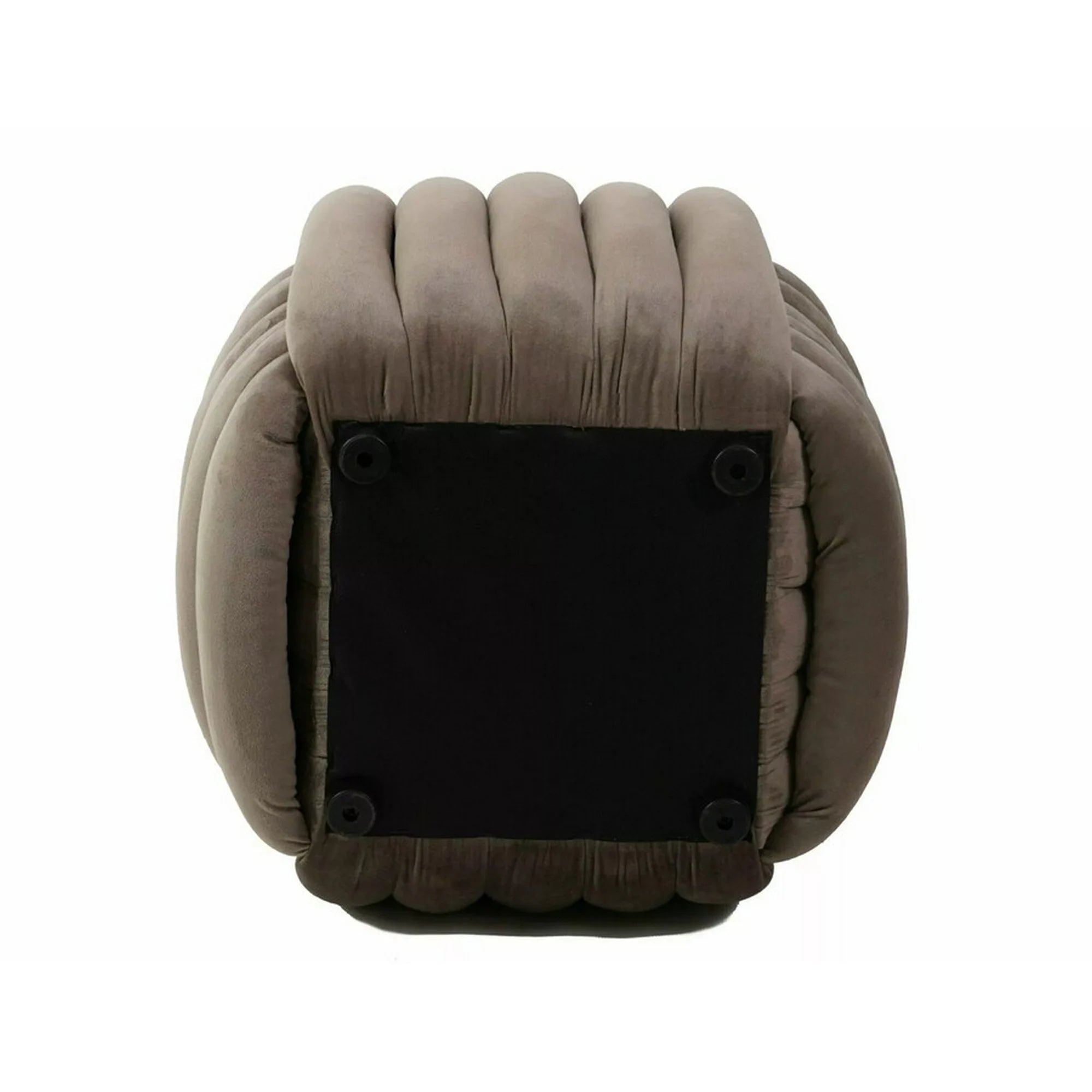 Taburet BRUNI, bej inchis, stofa catifelata, 45x45x42 cm