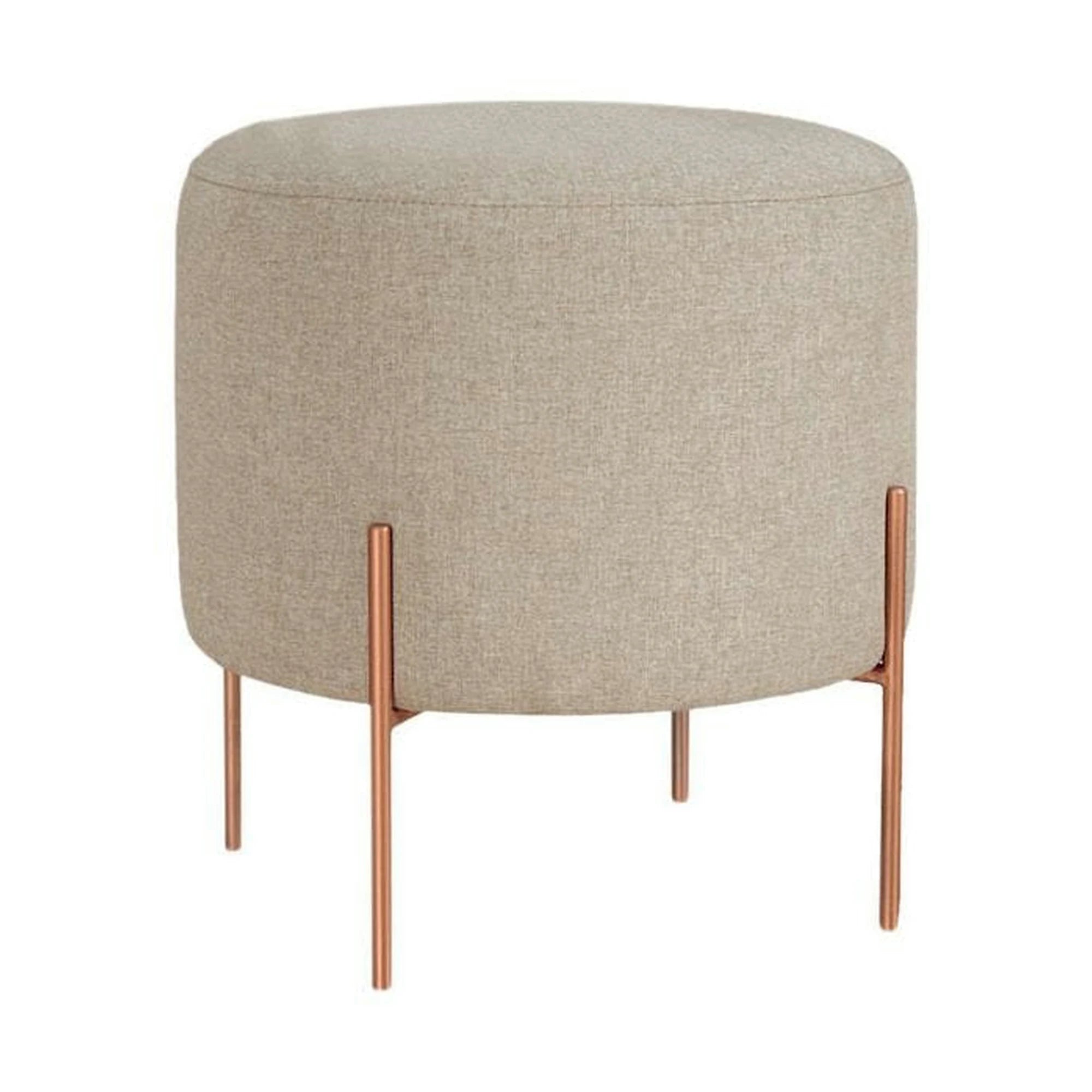 Taburet COPPER 48, bej/cupru, material textil/otel, 40x40x42 cm