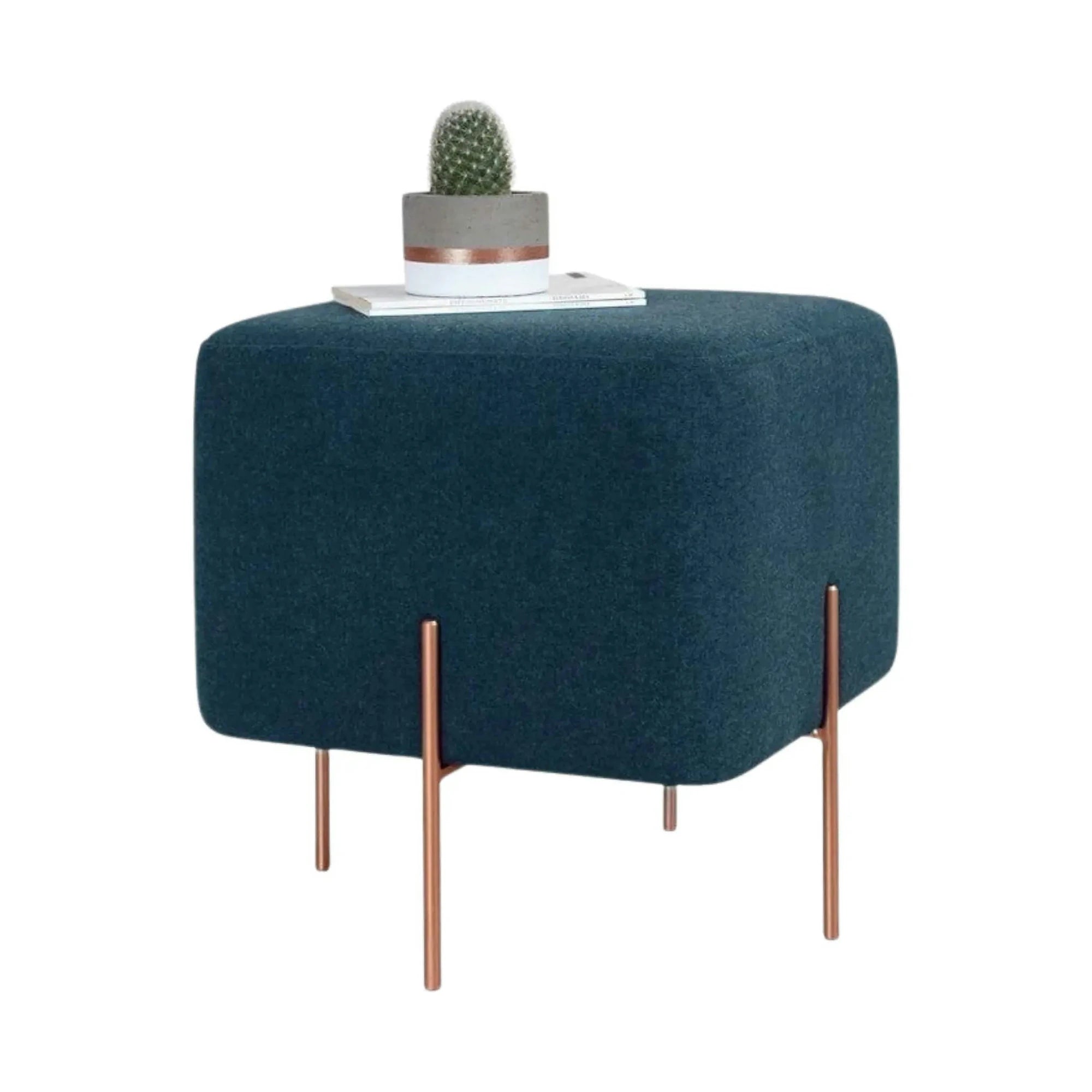 Taburet COPPER 62, stofa clasica albastru inchis, 40x40x42 cm