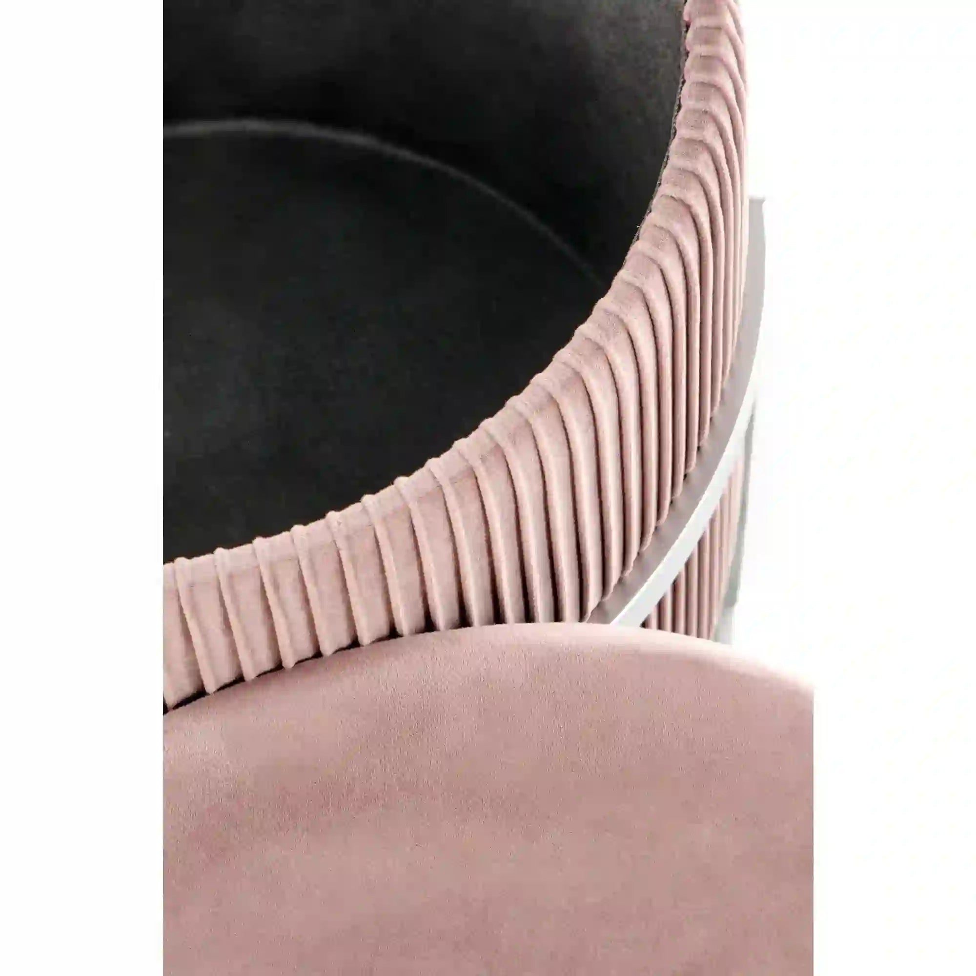 Taburet CRICKET, stofa catifelata roz deschis, cu spatiu depozitare, 40x46 cm