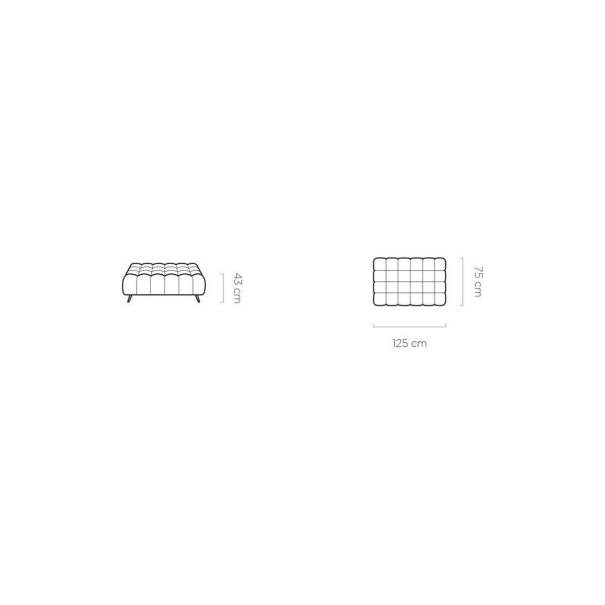 Taburet GAPPA, personalizabil materiale gama Oferta Avantaj, 125x75x43 cm
