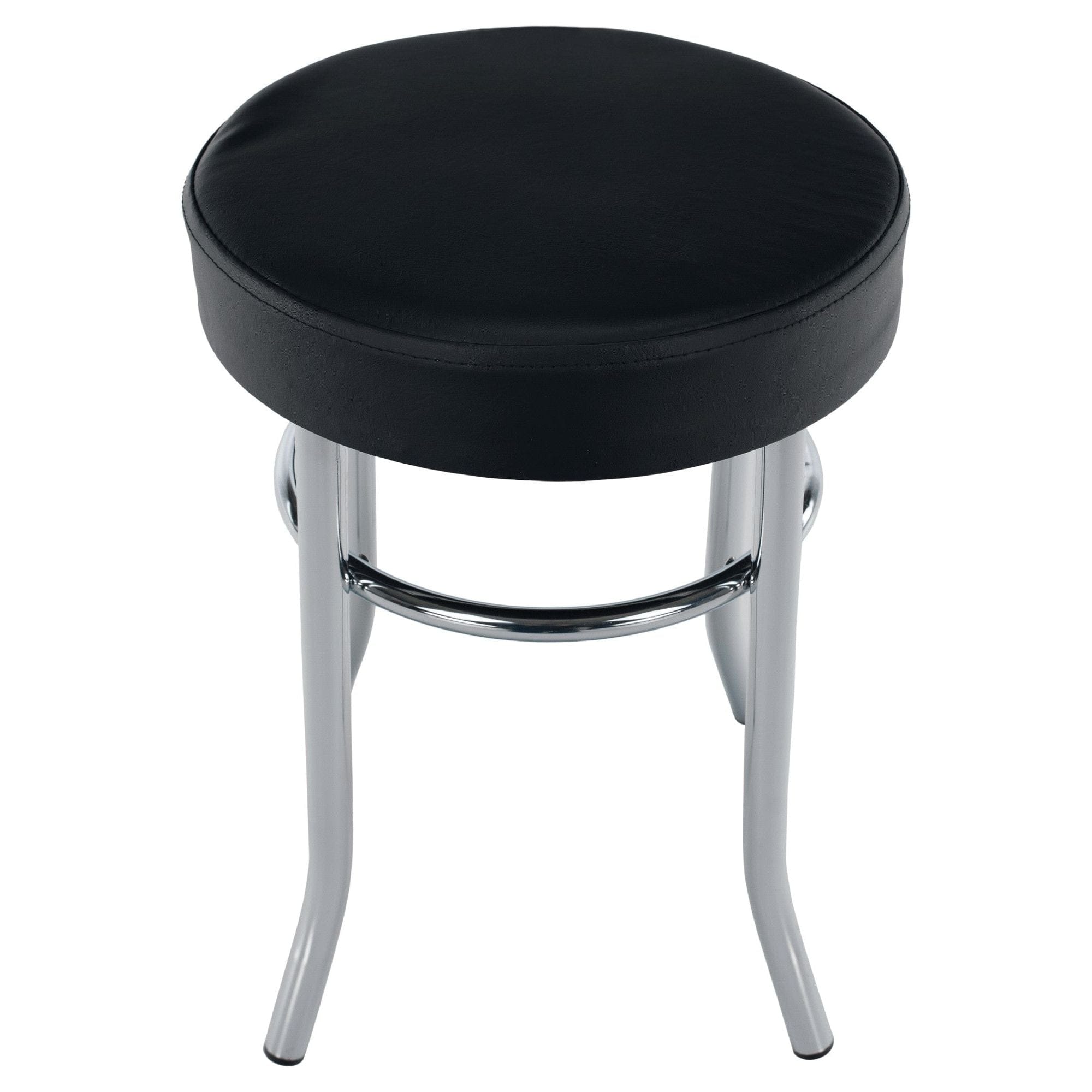 Taburet IRENA, negru/crom, metal/piele ecologica, 33x33x43 cm