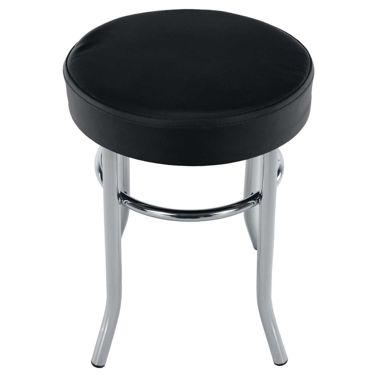 Taburet IRENA, negru/crom, metal/piele ecologica, 33x33x43 cm