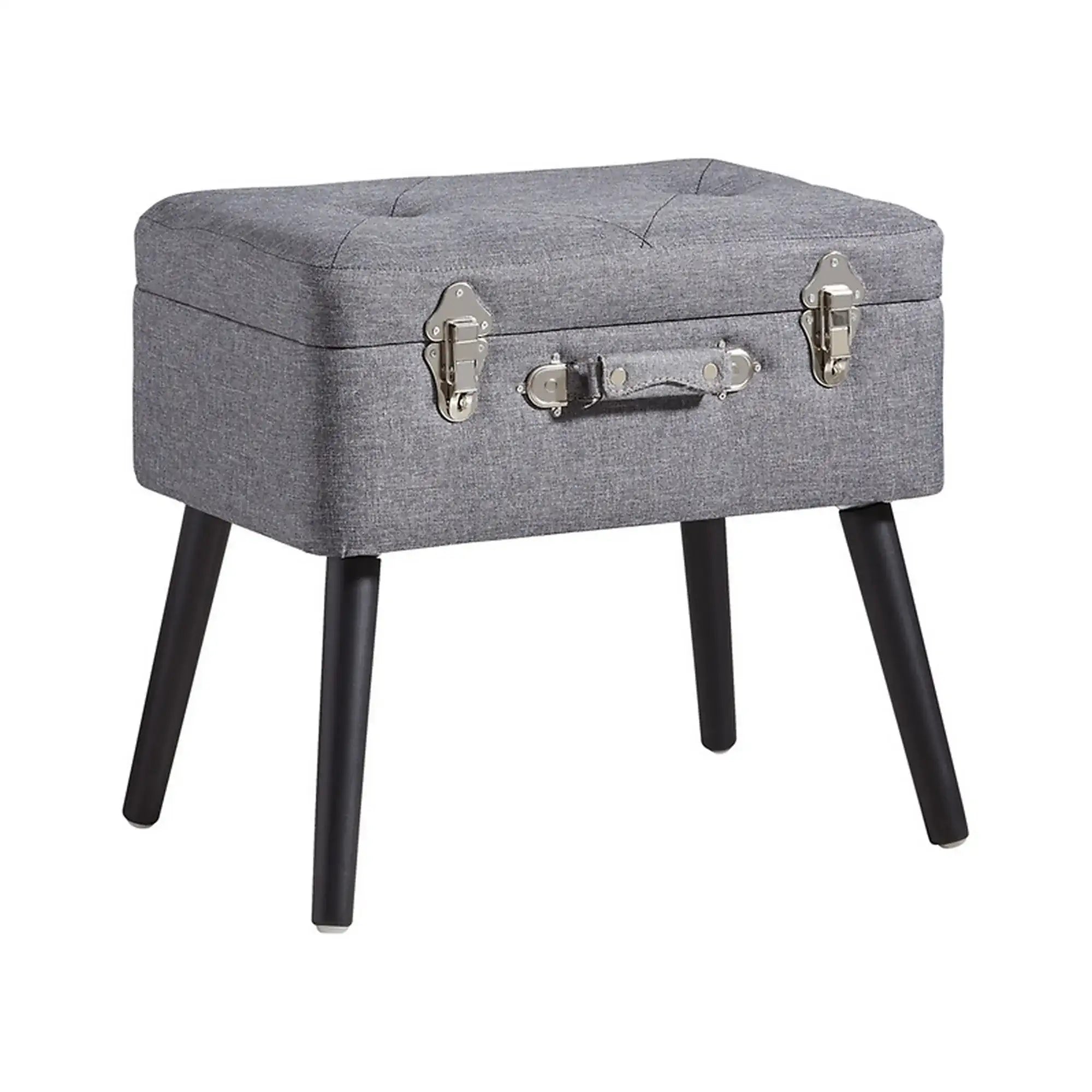 Taburet KEVIN, stofa clasica gri, 50x35x46 cm