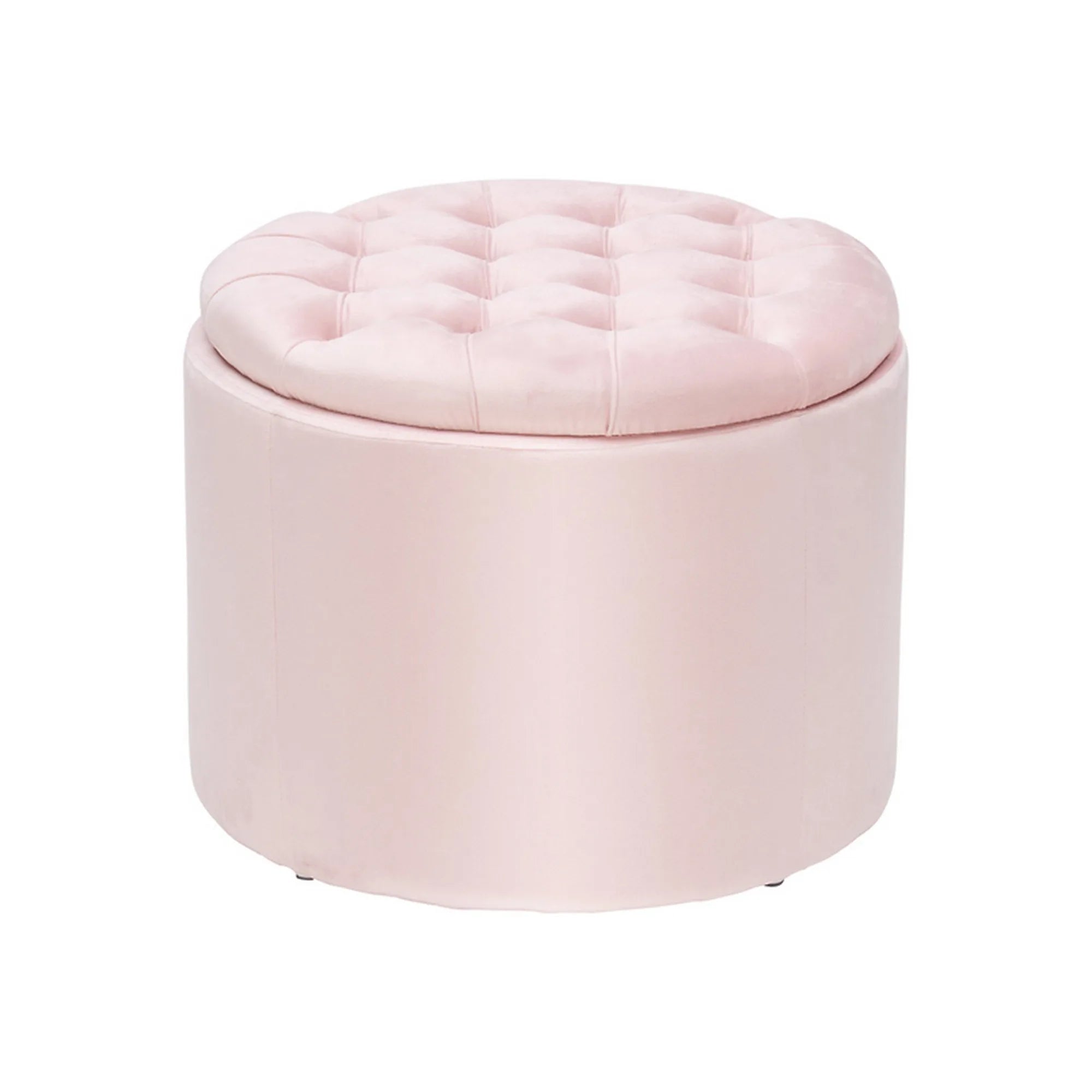 Taburet LEXA, stofa catifelata roz, 50x50x40 cm
