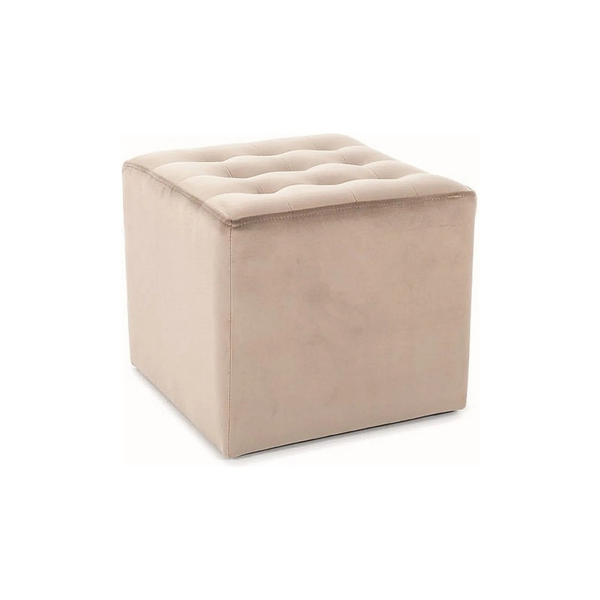 Taburet LORI, stofa catifelata bej - Bluvel 40, 39x39x34 cm