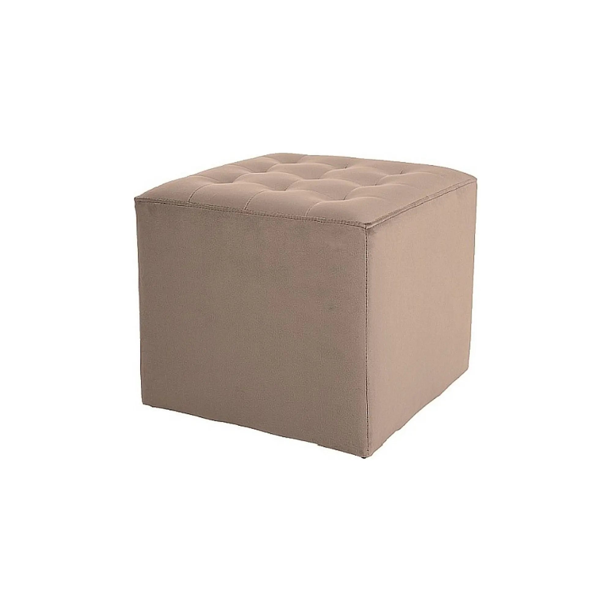 Taburet LORI, stofa catifelata bej deschis - Bluvel 28, 39x39x34 cm