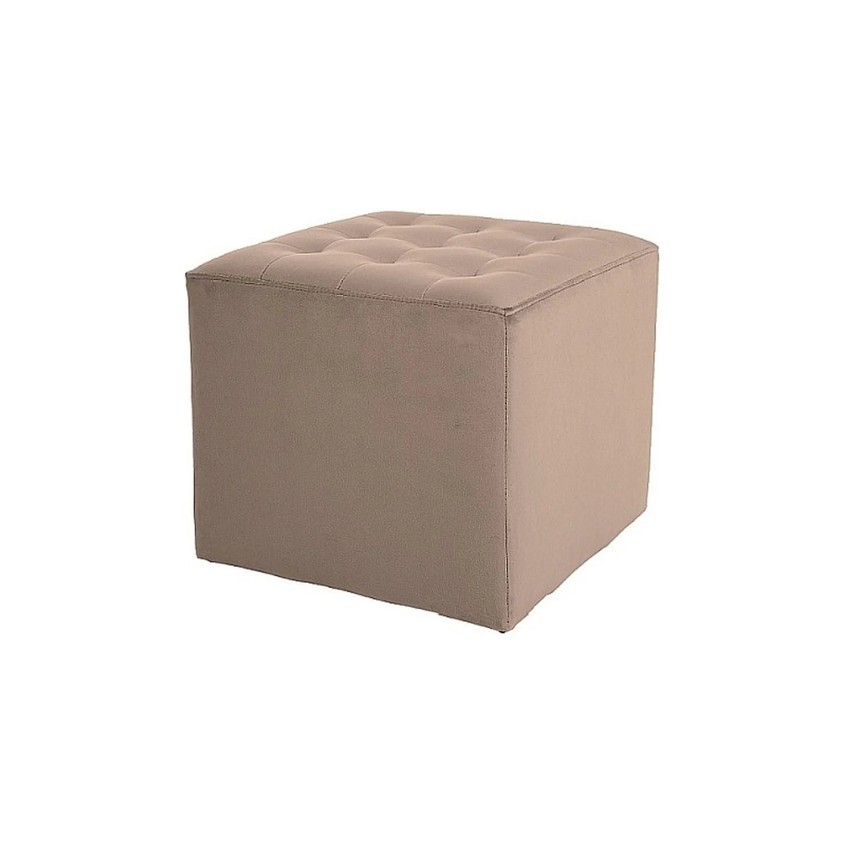 Taburet LORI, stofa catifelata bej deschis - Bluvel 28, 39x39x34 cm
