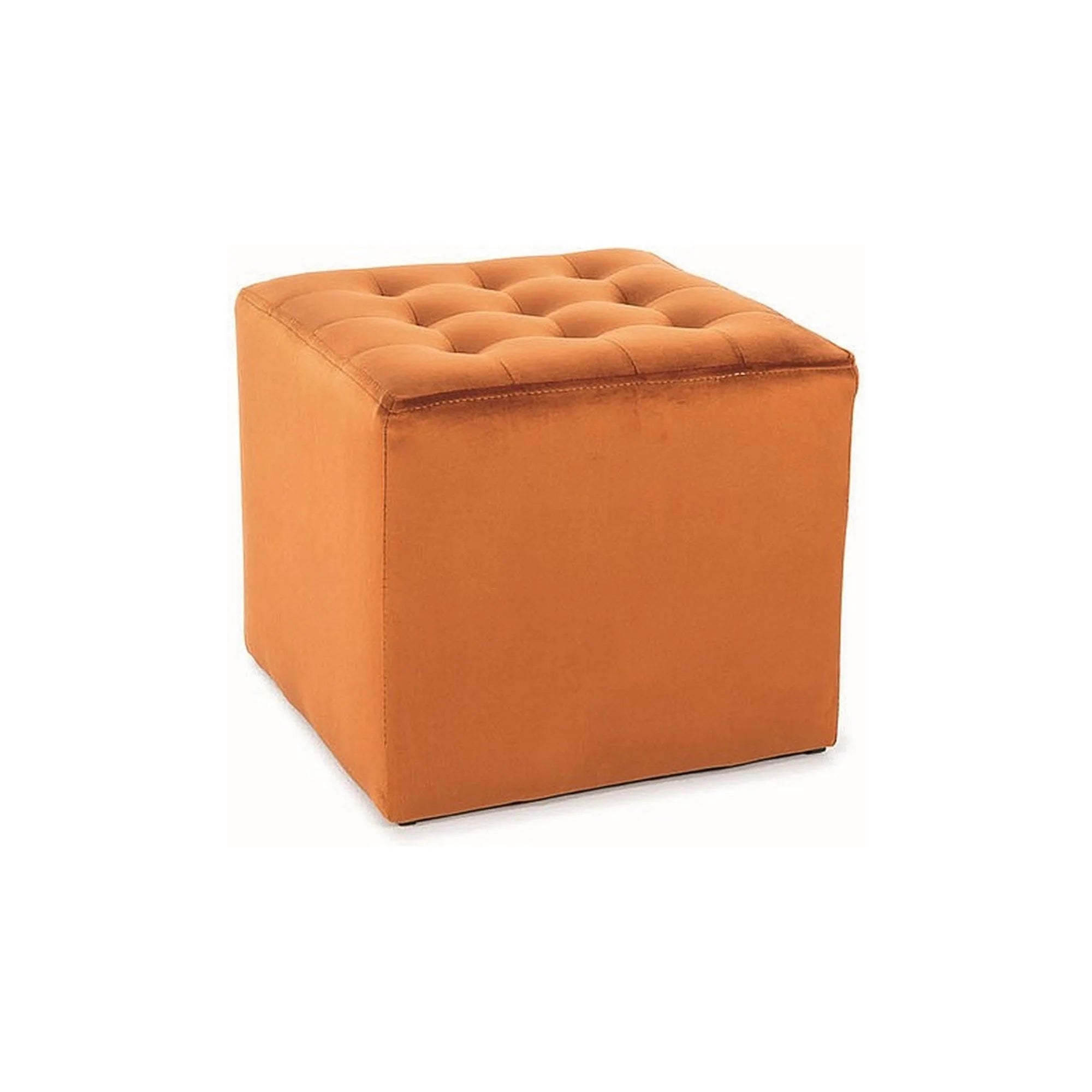 Taburet LORI, stofa catifelata caramiziu - Bluvel 4015, 39x39x34 cm